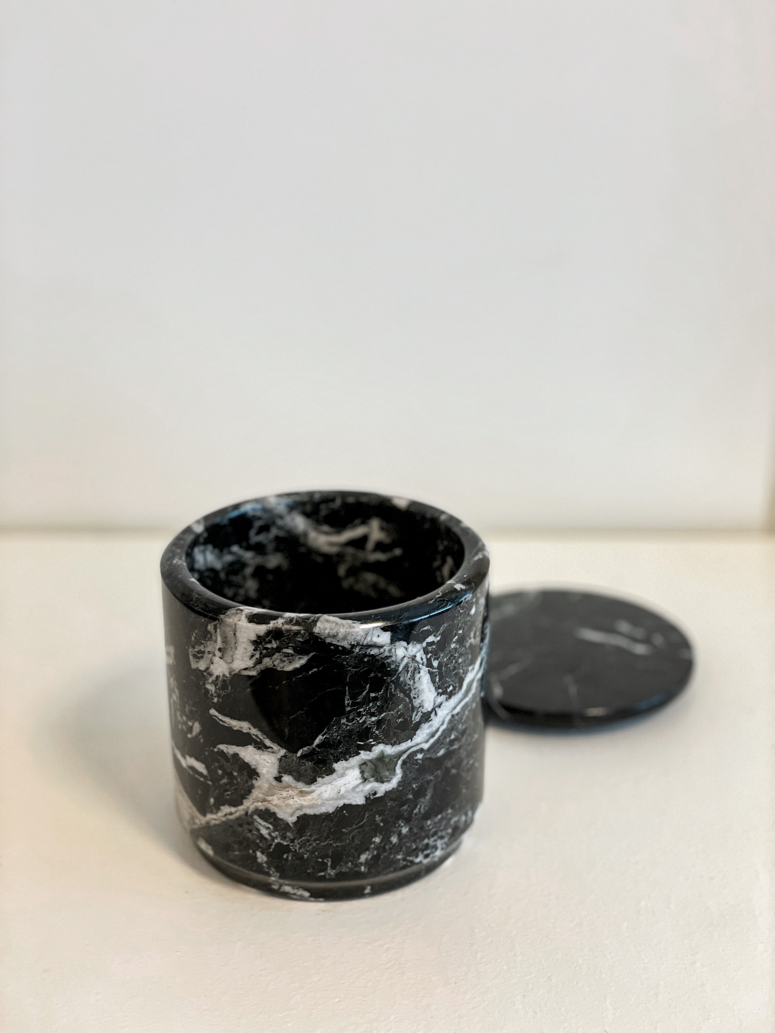 Black Zebra Marble Lidded Canister - Airtight Kitchen Storage Container for Coffee, Tea, Sugar & Spices | Stylish Countertop Decor for Pantry Organization