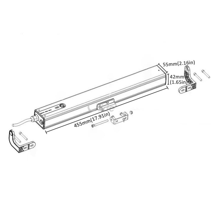 Olideauto 24V Electric Window Closer & Opener - DC24V/AC110V Motorized Window Actuator with Built-in Receiver & Adjustable Stroke (3.93-15.74 Inch) - Perfect for Smart Homes, Offices, and Automatic Window Systems