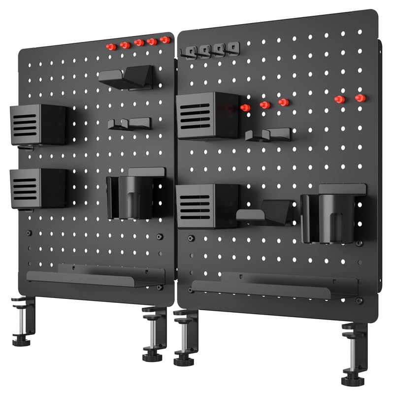 Clamp-On Standing Pegboard Organizer for Desk - 20.5
