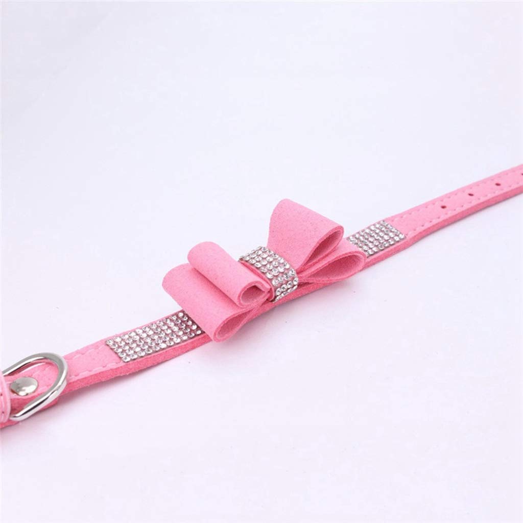 Sparkling Rhinestone Dog Collar - Soft Suede Leather Pet Collar with Crystal Diamonds for Small Dogs & Cats | Perfect for Parties, Weddings & Special Occasions