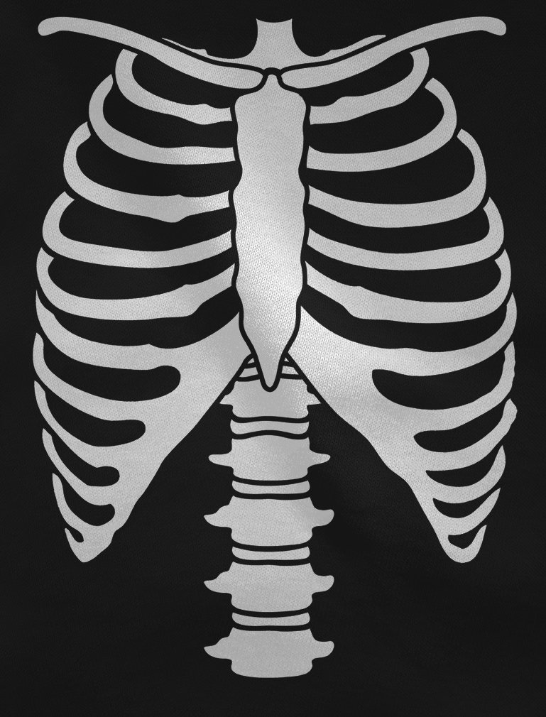 Skeleton Shirt for Women - Halloween Rib Cage Tee for Party & Cosplay