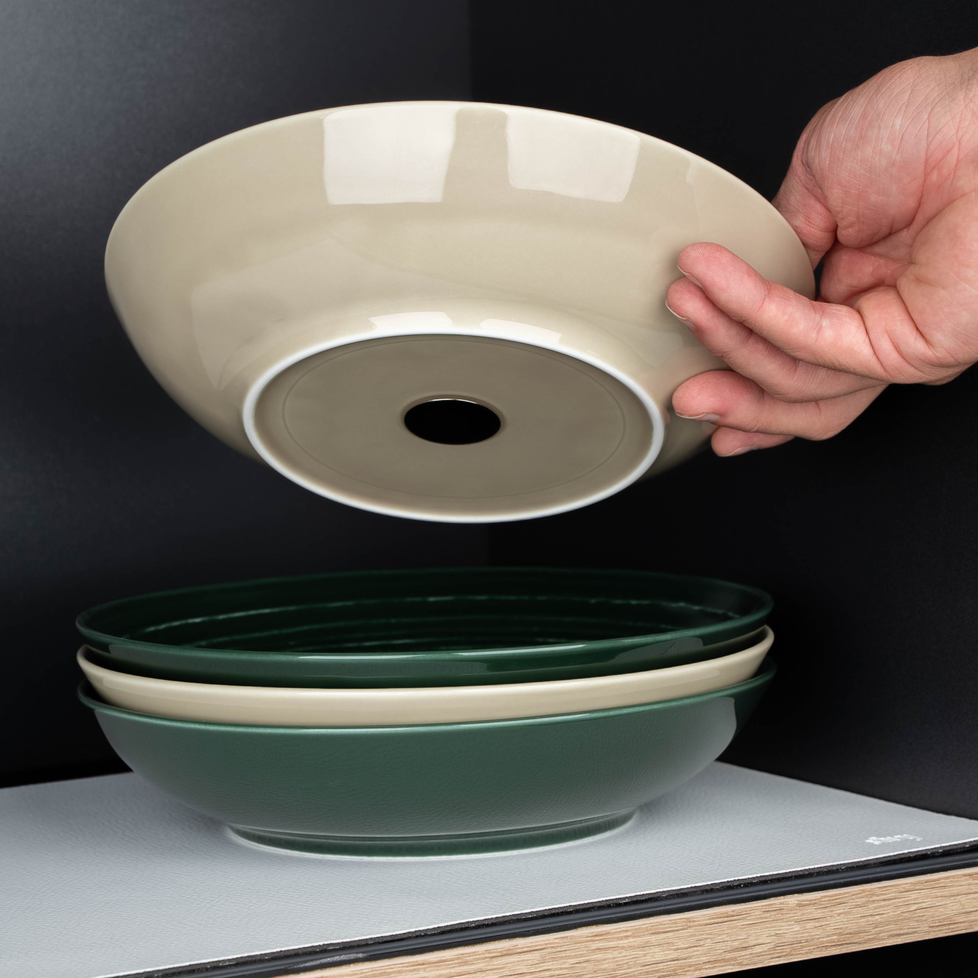 Premium Magnetic Porcelain Food Bowls - Ivory White 8.3 Inch Set of 4 | Durable Pet Bowls for Dogs & Cats | Perfect for Home, Kitchen & Restaurant Use