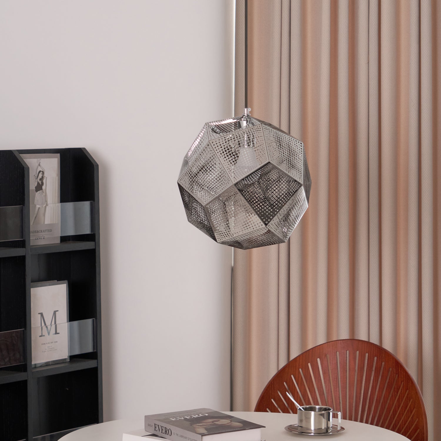 Modern Etch Pendant Light - Handcrafted Glass Shade with Adjustable Hanging Cord - Perfect for Kitchen Island, Dining Room & Bedroom Lighting Decor