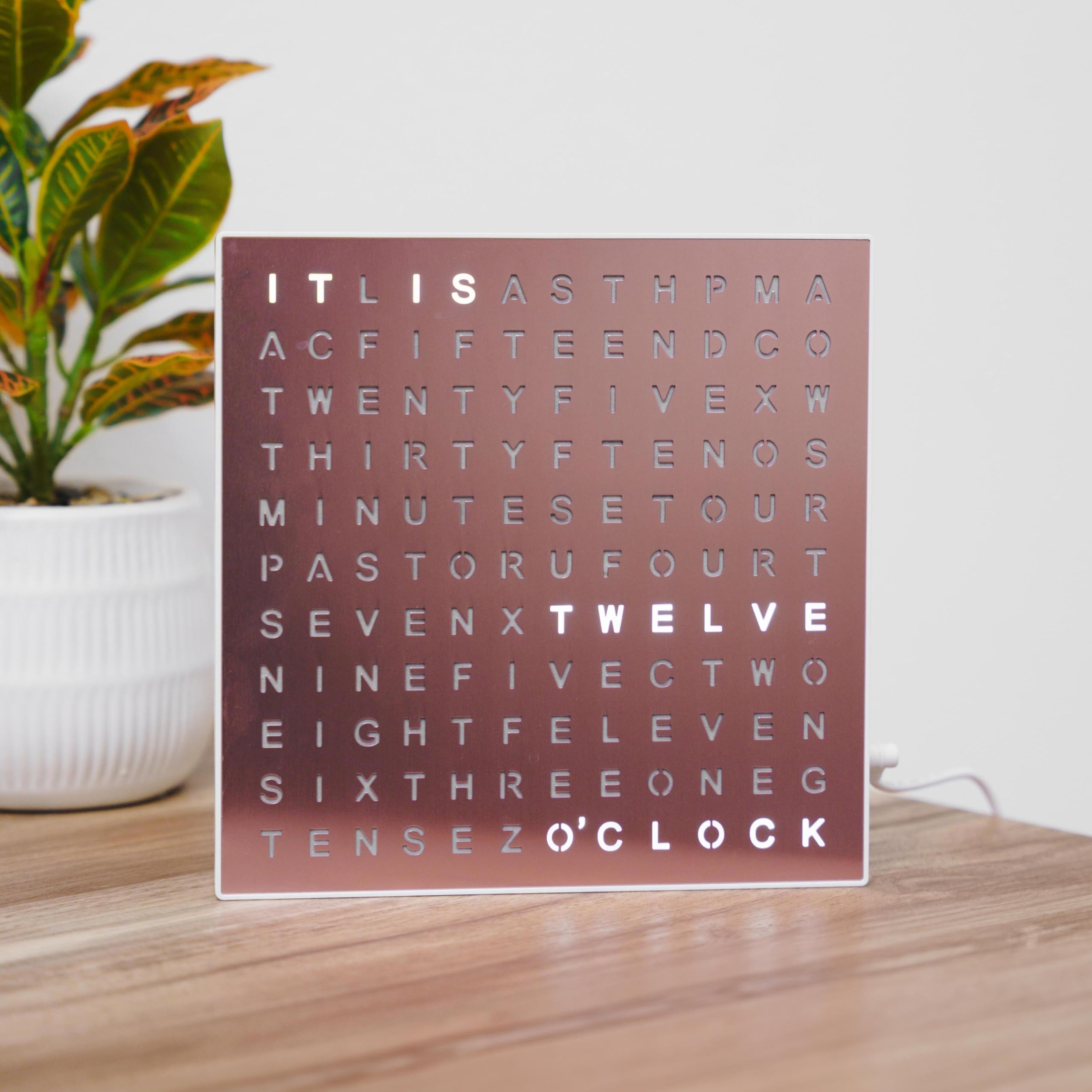 Sharper Image® LED Light-Up Word Clock - Modern 7.75