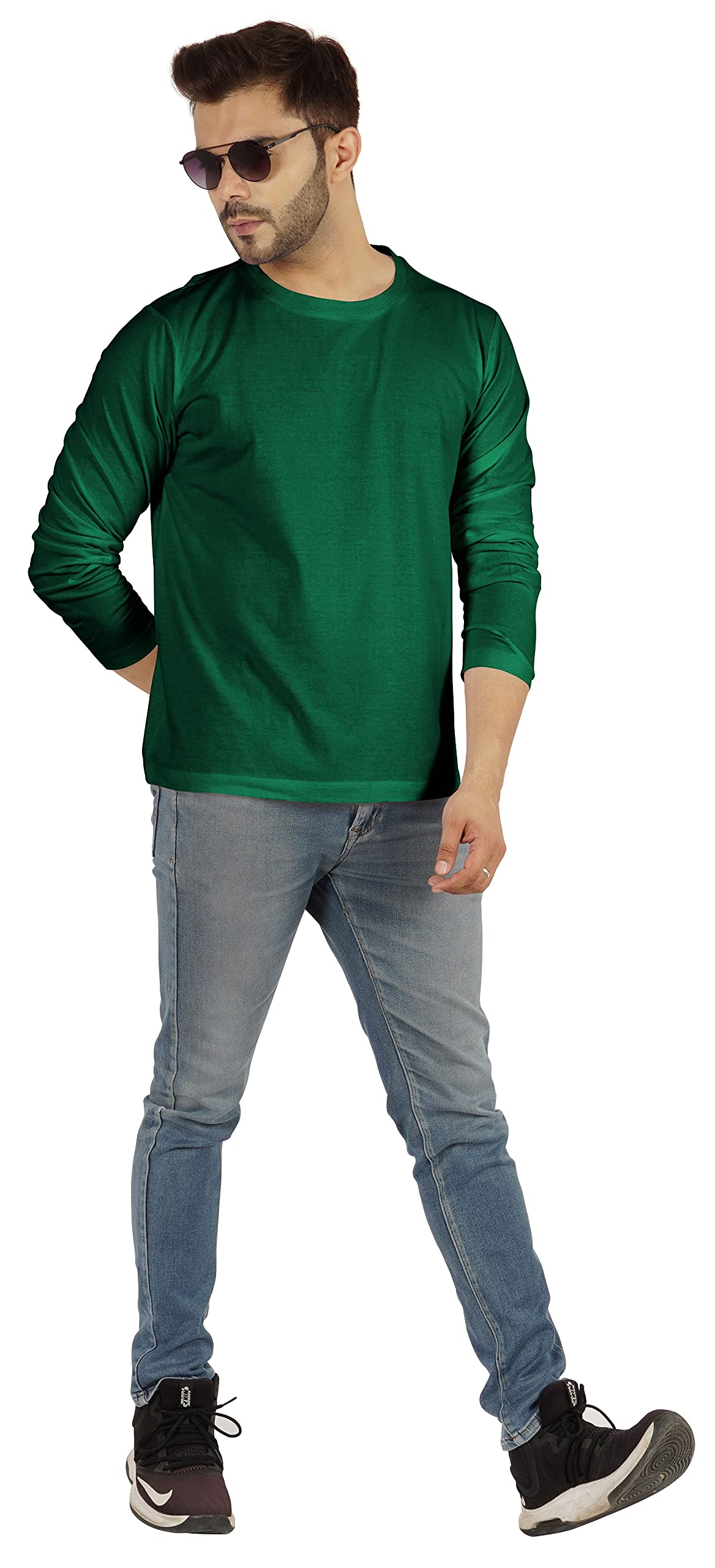 Inkmeso Men's Long Sleeve Cotton T-Shirt - Soft Breathable Casual Basic Tee for Everyday Wear, Work & Outdoor Activities