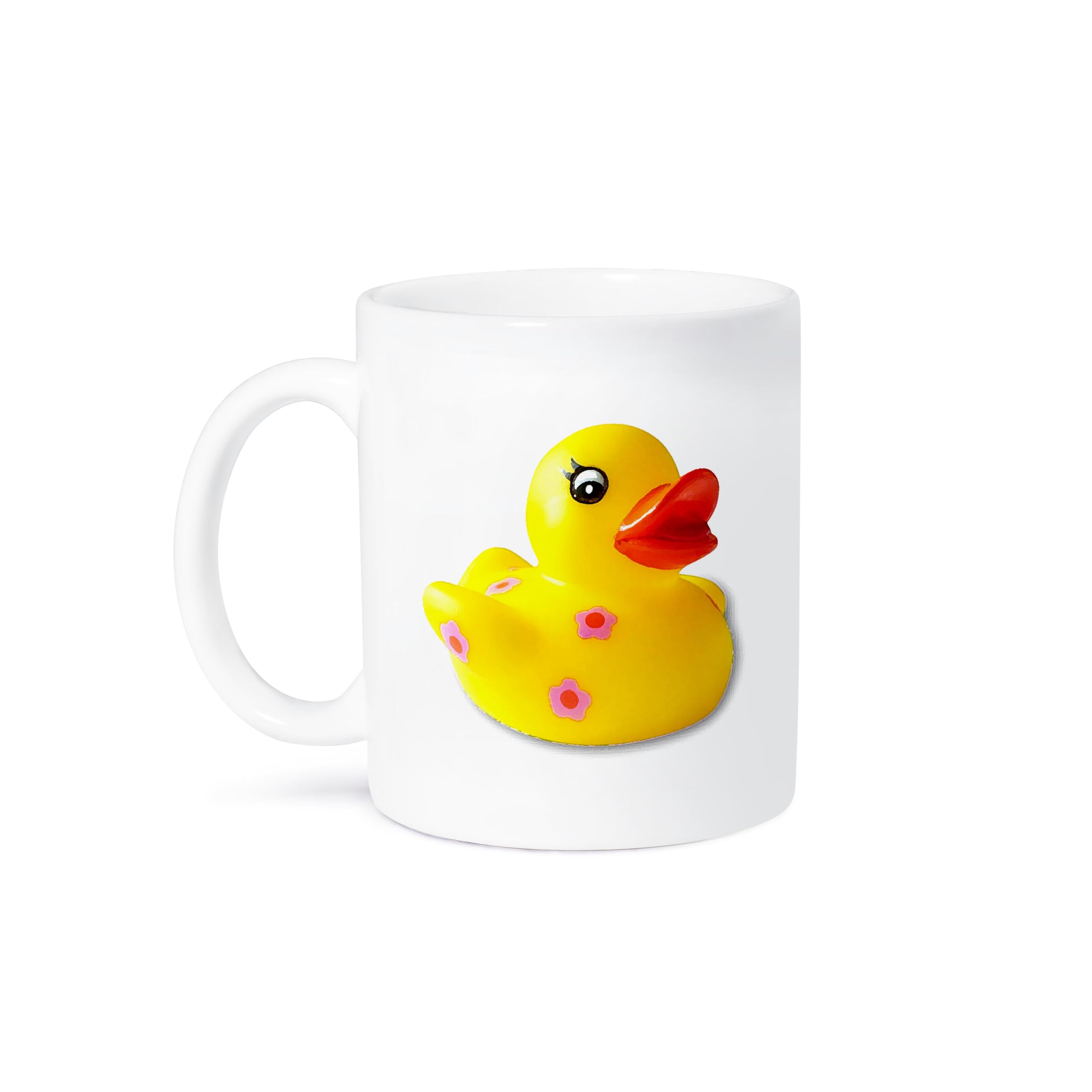 3D Rose Rubber Duck Ceramic Coffee Mug - 15 oz Colorful Novelty Cup for Tea & Hot Drinks - Perfect Gift for Duck Lovers, Bathroom Decor & Office Use
