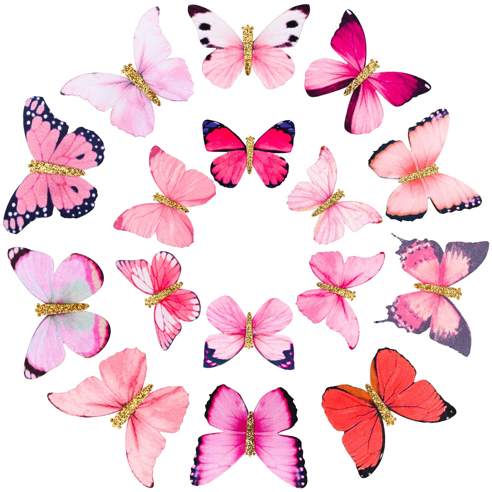 **DEEKA Realistic Butterfly Hair Clips for Women & Girls - Small Colorful Handmade 90s Barrettes, Pink | Perfect for Parties, Weddings & Everyday Hair Accessories**