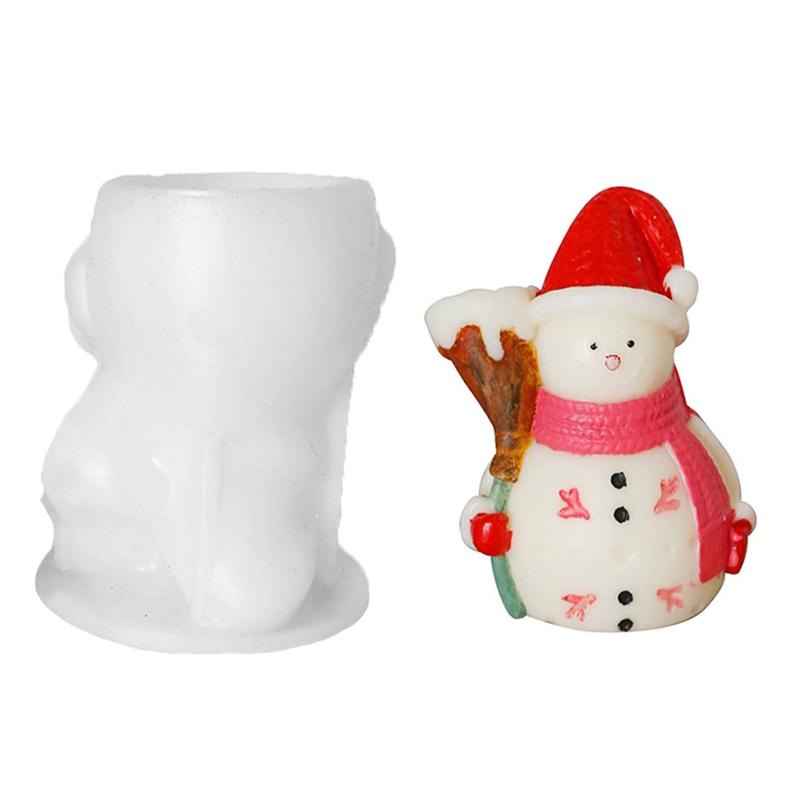 WOPODI 3D Snowman Candle Molds - Christmas Silicone Candle Making Kit with Broom, Classic Holiday Decor for Epoxy Resin Casting, Soap Making & Cake Topper Decoration - Perfect for DIY Christmas Crafts & Festive Home Decor