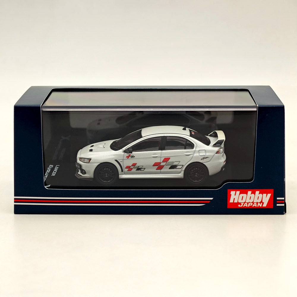 1/64 Mitsubishi Lancer Evolution X RALLIART White Pearl Diecast Model Car - Limited Edition Collectible for Car Enthusiasts & Hobby Japan Collection - Perfect for Display, Gifts & Racing Scenes