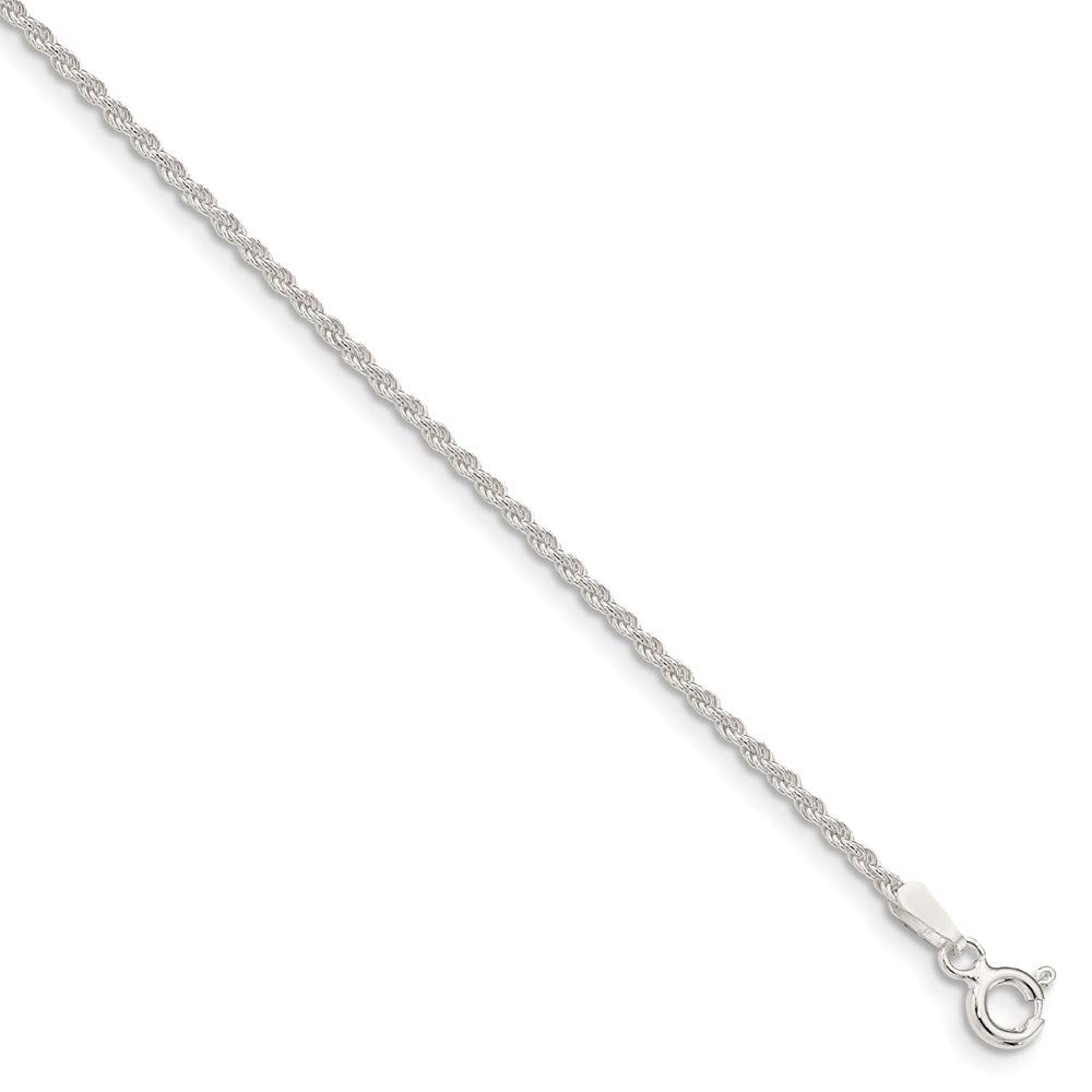 1.5mm Sterling Silver Solid Rope Chain Necklace, Bracelet or Anklet - Perfect for Everyday Wear, Gifts & Layering Jewelry