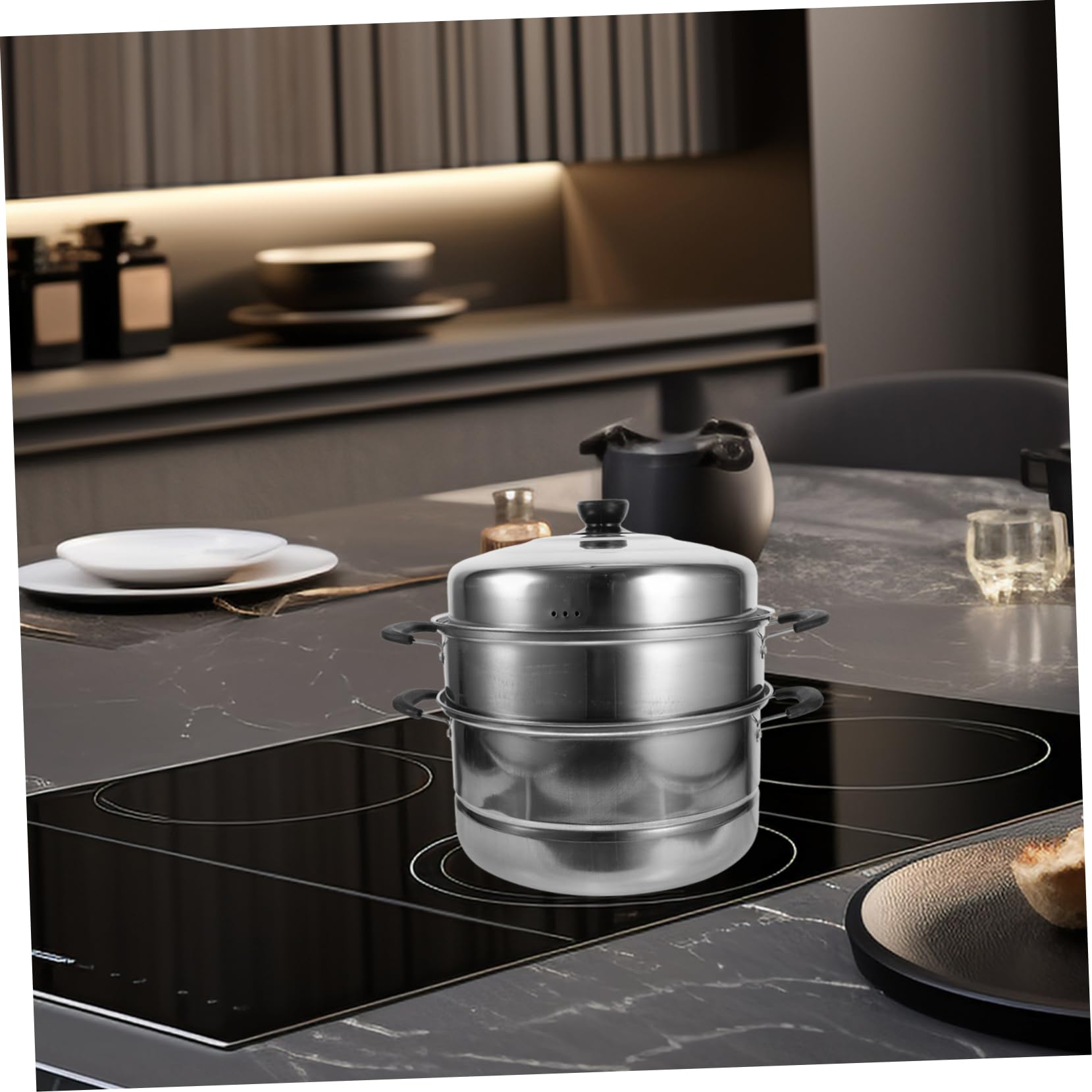 Cabilock 3-Layer Stainless Steel Steamer Pot - Stackable Steam Cookware for Vegetables, Dumplings & Seafood - Perfect for Home Kitchen & Meal Prep