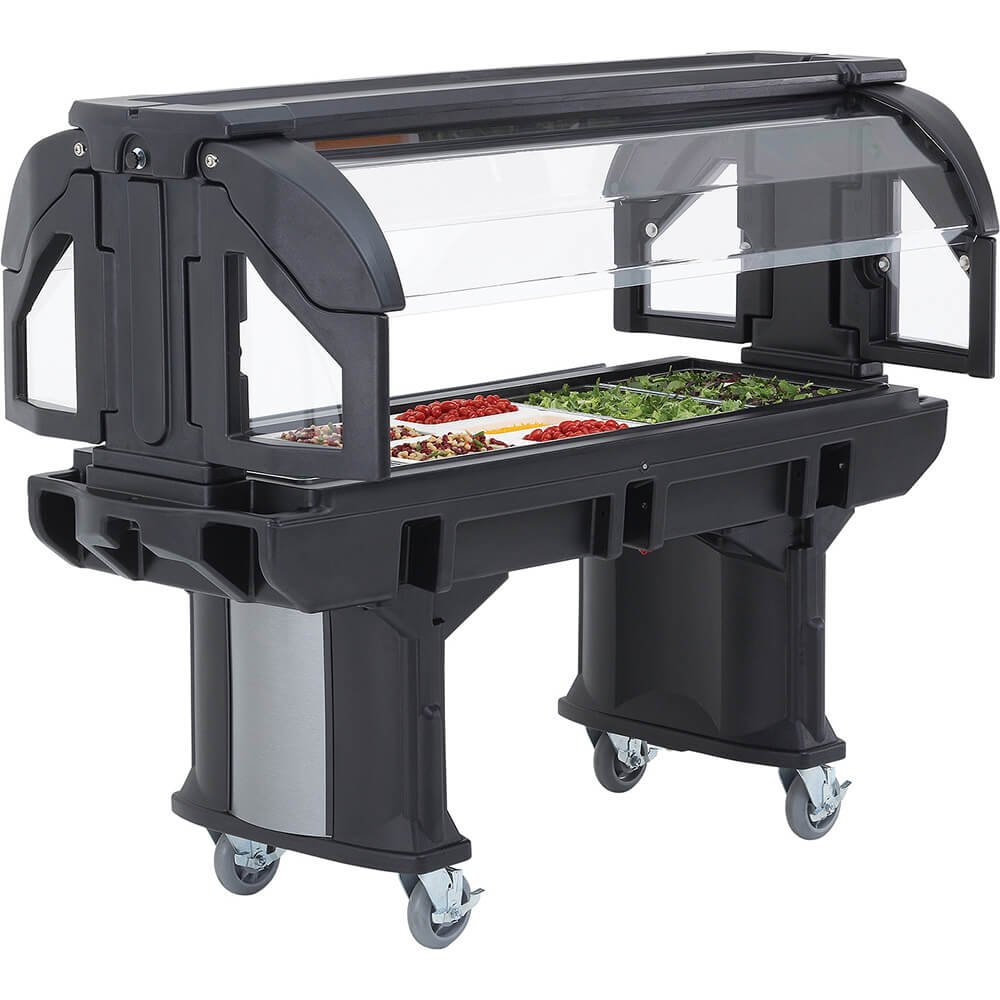 Cambro VBRHD6110 Versa Food Bar™ 6 ft. Buffet Serving Unit - Holds 5 Full-Size Food Pans for Cold Food Display | Perfect for Catering, Buffets, Cafeterias & Commercial Kitchens