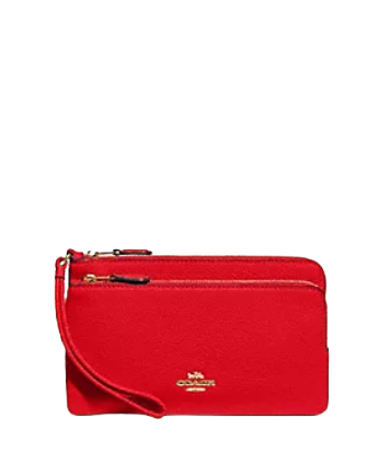 Coach Double Zip Wallet for Women - Genuine Leather Crossbody Wallet with RFID Protection - Perfect for Travel, Shopping & Everyday Use
