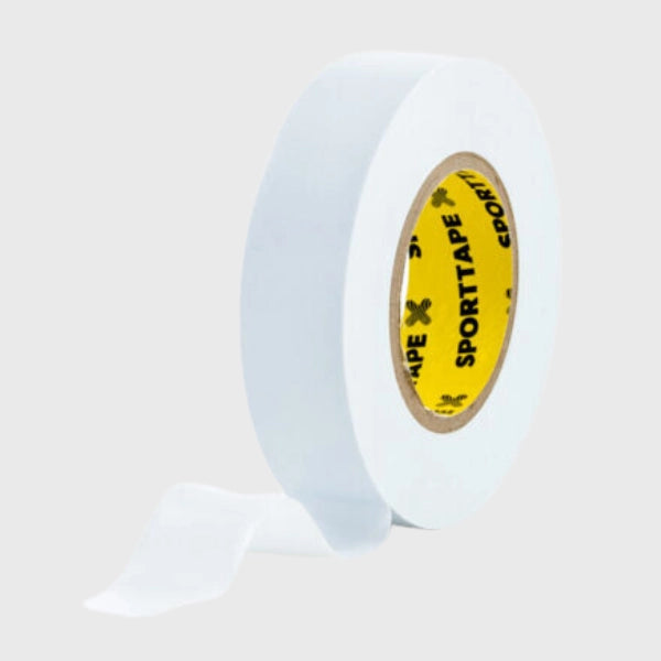 SportTape 1.9cm x 20m Athletic Sock Tape - White Elastic Adhesive Bandage for Running, Soccer & Sports Injury Prevention
