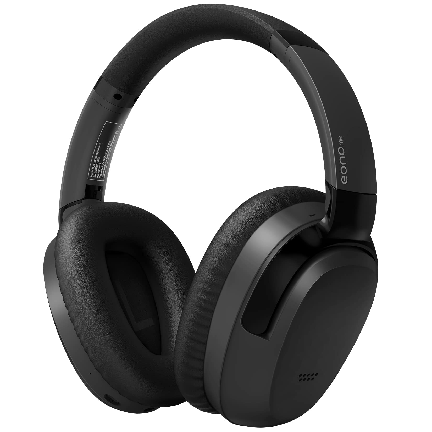 Eonome S3 ANC Wireless Bluetooth Headphones with Active Noise Cancelling, Mic, 40H Playtime, Comfortable Protein Earcups - Hybrid Over-Ear Design for Travel, Work & Gaming (Black)