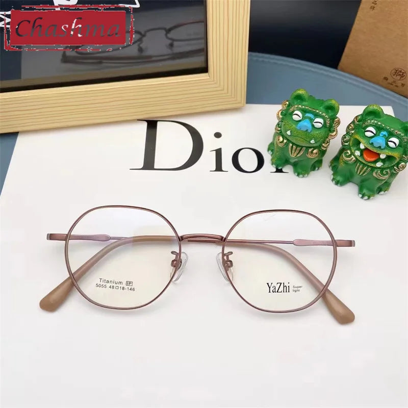 Stylish Women's Full Rim Flat Top Oval Titanium Glasses Frame 495055 - Perfect for Reading, Work & Everyday Fashion Accessory