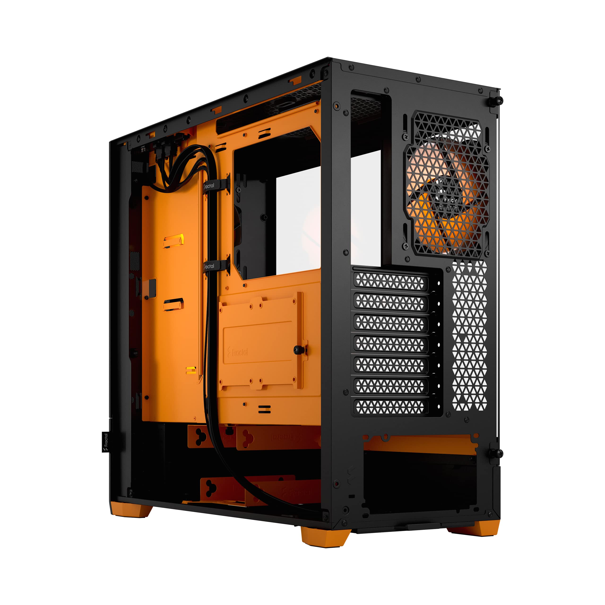 Fractal Design Pop Air RGB Mid Tower Case - Orange Core, Tempered Glass Side Panel, Clear Tint, High Airflow PC Gaming Case - Perfect for Gaming Rigs & Custom PC Builds