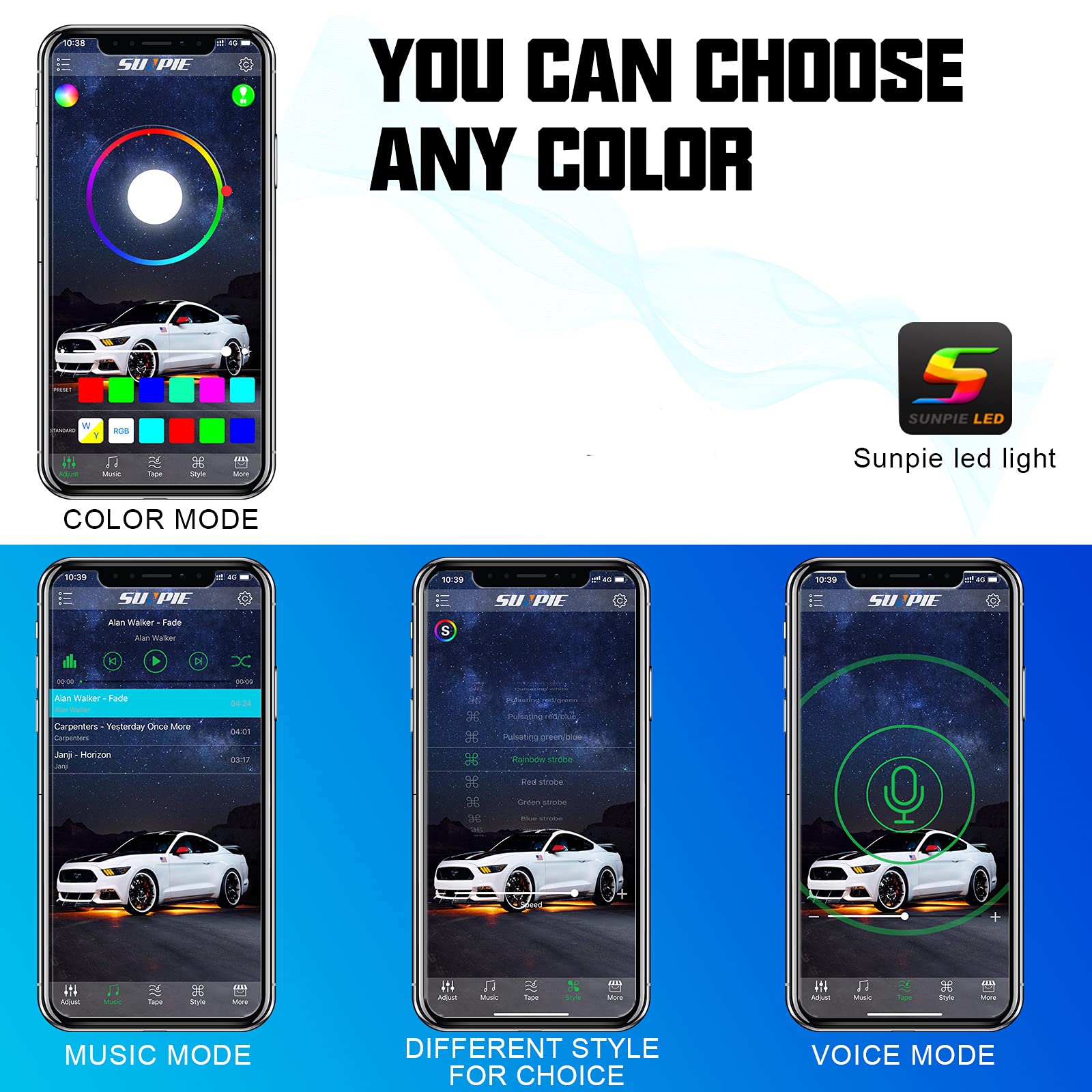 SUNPIE 12 Pods Upgraded 210° Wide Angle RGBW Rock Lights - App & Voice Control, Music Sync, Auto Mode for Off-Road Trucks, SUVs, ATVs, UTVs & Boats | Perfect for Night Rides, Car Shows & Off-Road Adventures
