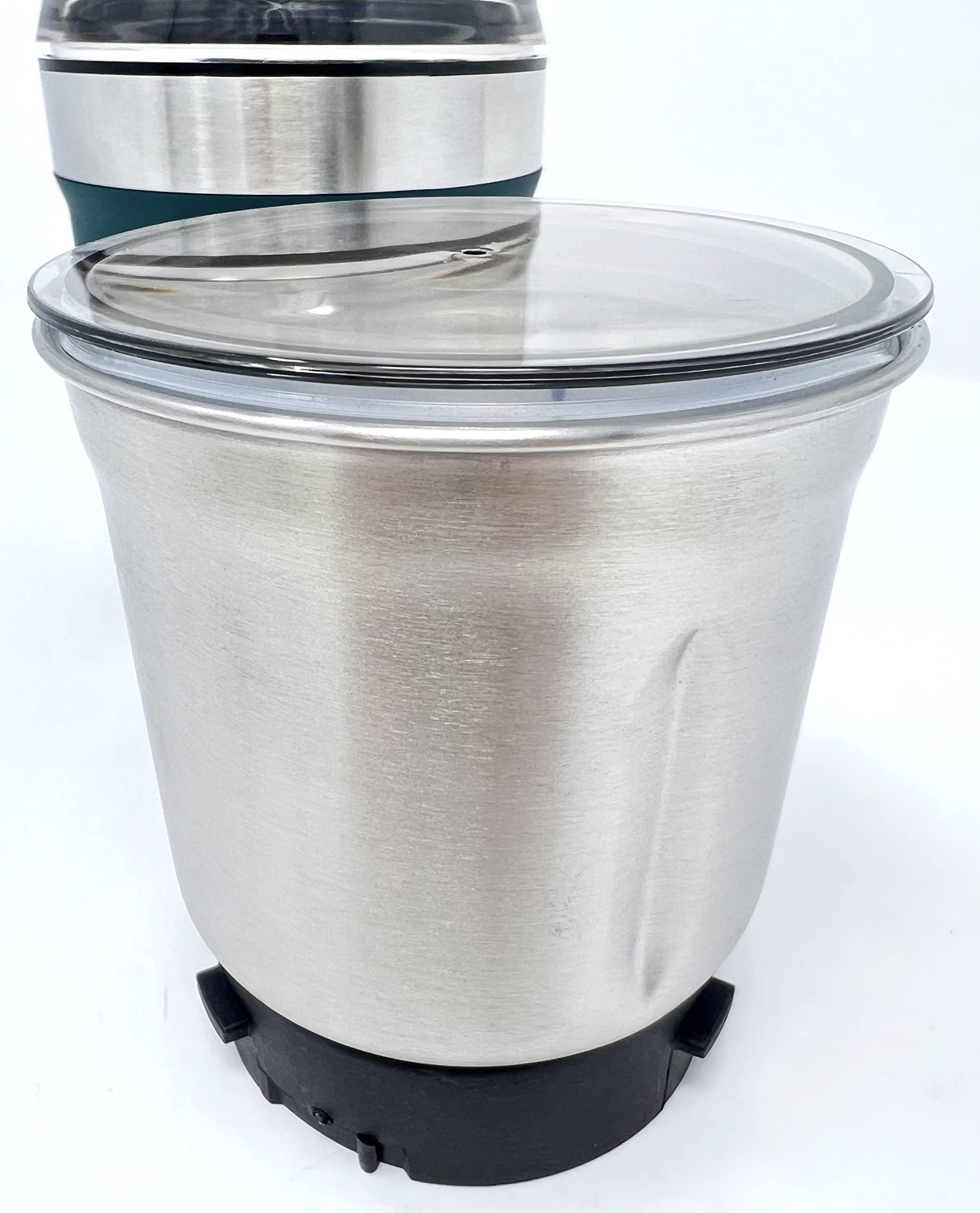 Premium ERGO Electric Herb Grinder - Large Capacity Stainless Steel with Removable Washable Cup & Airtight Lid - Perfect for Grinding Herbs, Spices & Tea Leaves - Includes Pollen Brush - Ideal for Home Kitchen, Camping & Travel Use