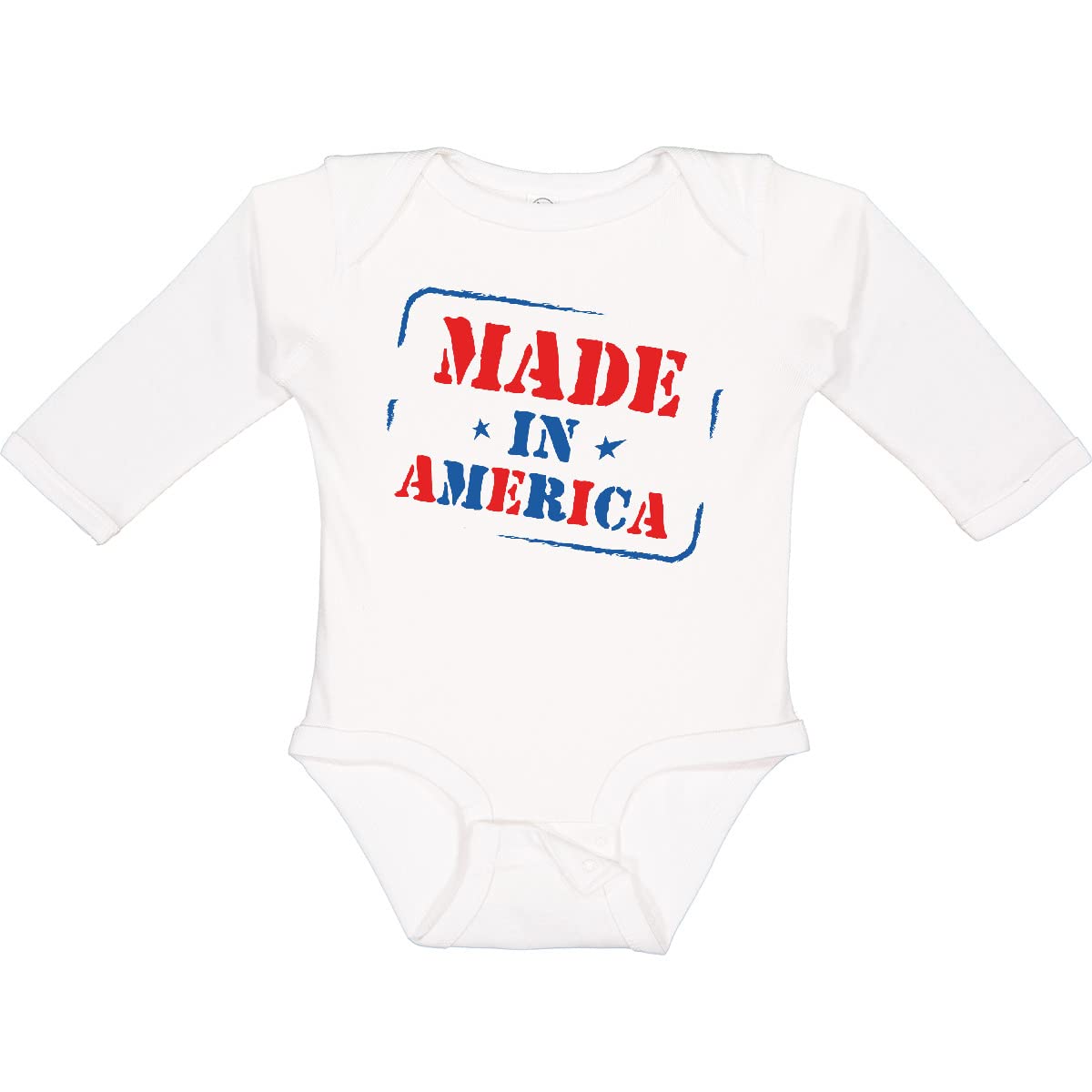 Inktastic American-Made Long Sleeve Creeper Baby Bodysuit - Soft Cotton Onesie for Newborns & Infants | Perfect for Family Photos, Holidays & Everyday Wear