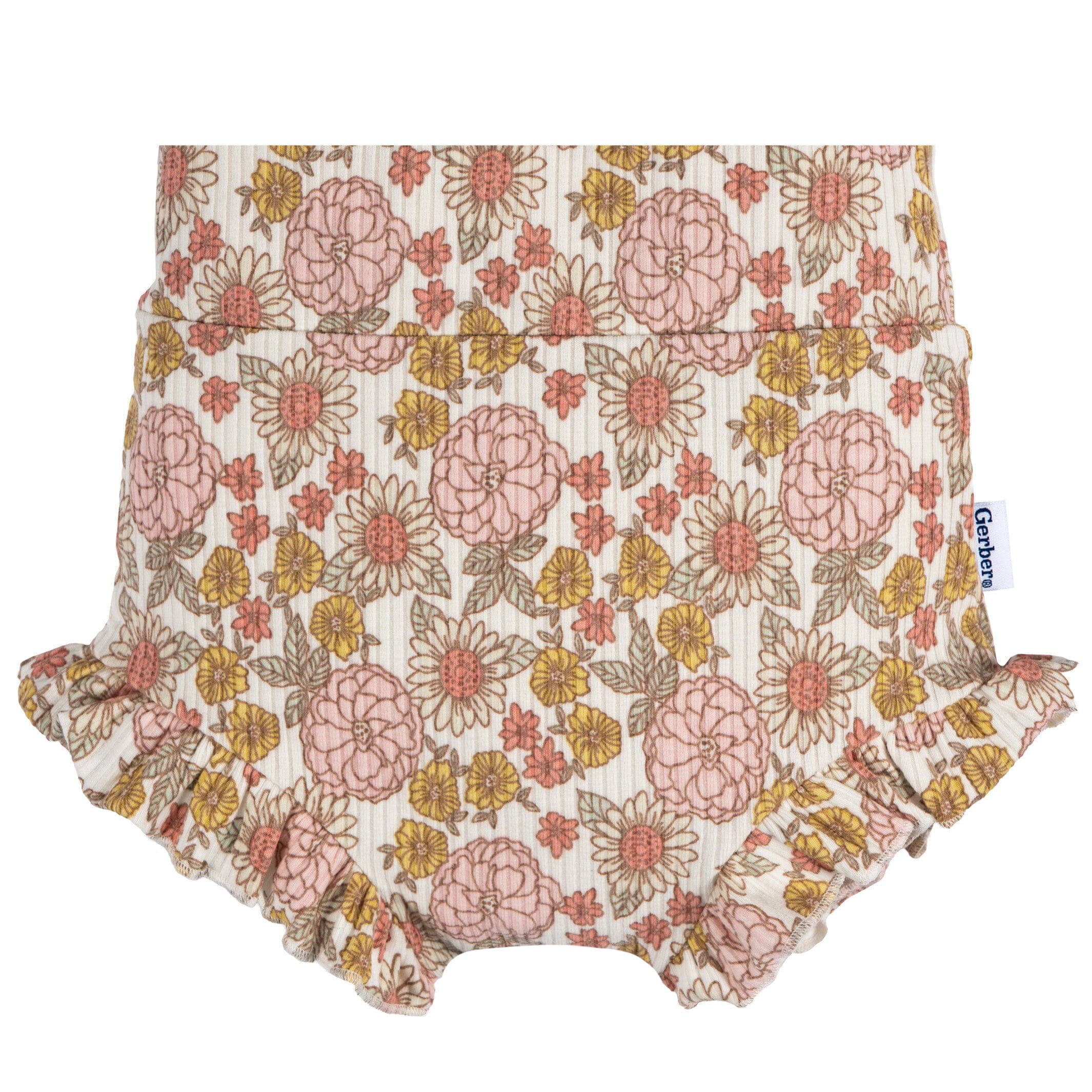 3 Pack Baby Girls Bloomer Shorts - Brown, Pink & Floral Print - Soft Cotton Shorts for Toddler Girls - Perfect for Playtime, Summer Outfits & Photo Shoots