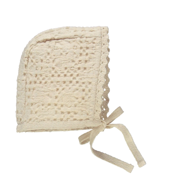 Organic Cotton Waffle Bonnet for Babies (Newborn to 9 Months) - Soft & Breathable Infant Hat for Sleeping, Outdoors, and Newborn Photography