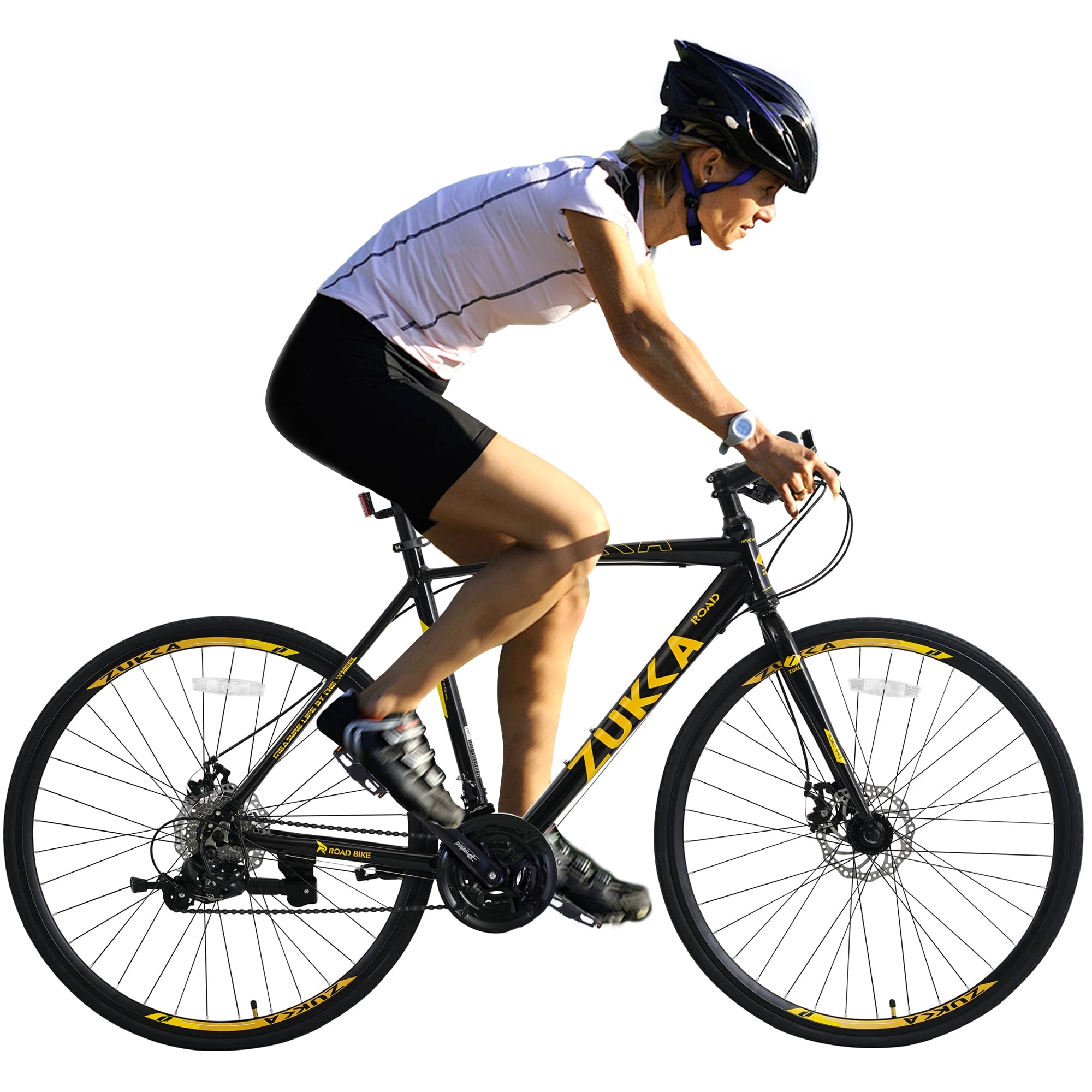 **Hybrid Women's Bike 700C - 24 Speed Lightweight Aluminum Frame Road Bicycle for Adults - Commuting, Fitness & Leisure Riding - Supports 330LBS - 4 Color Options**