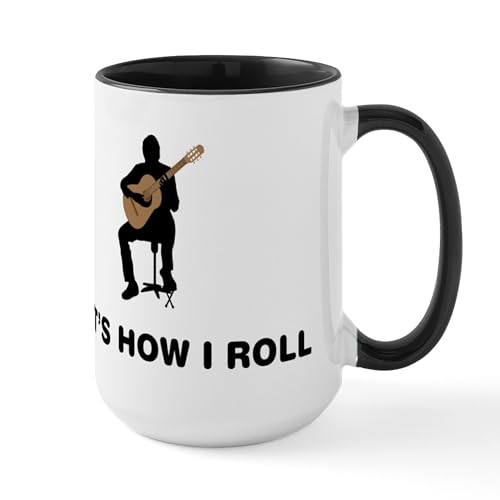 White/Black Inside - Classical Guitar Large Mug