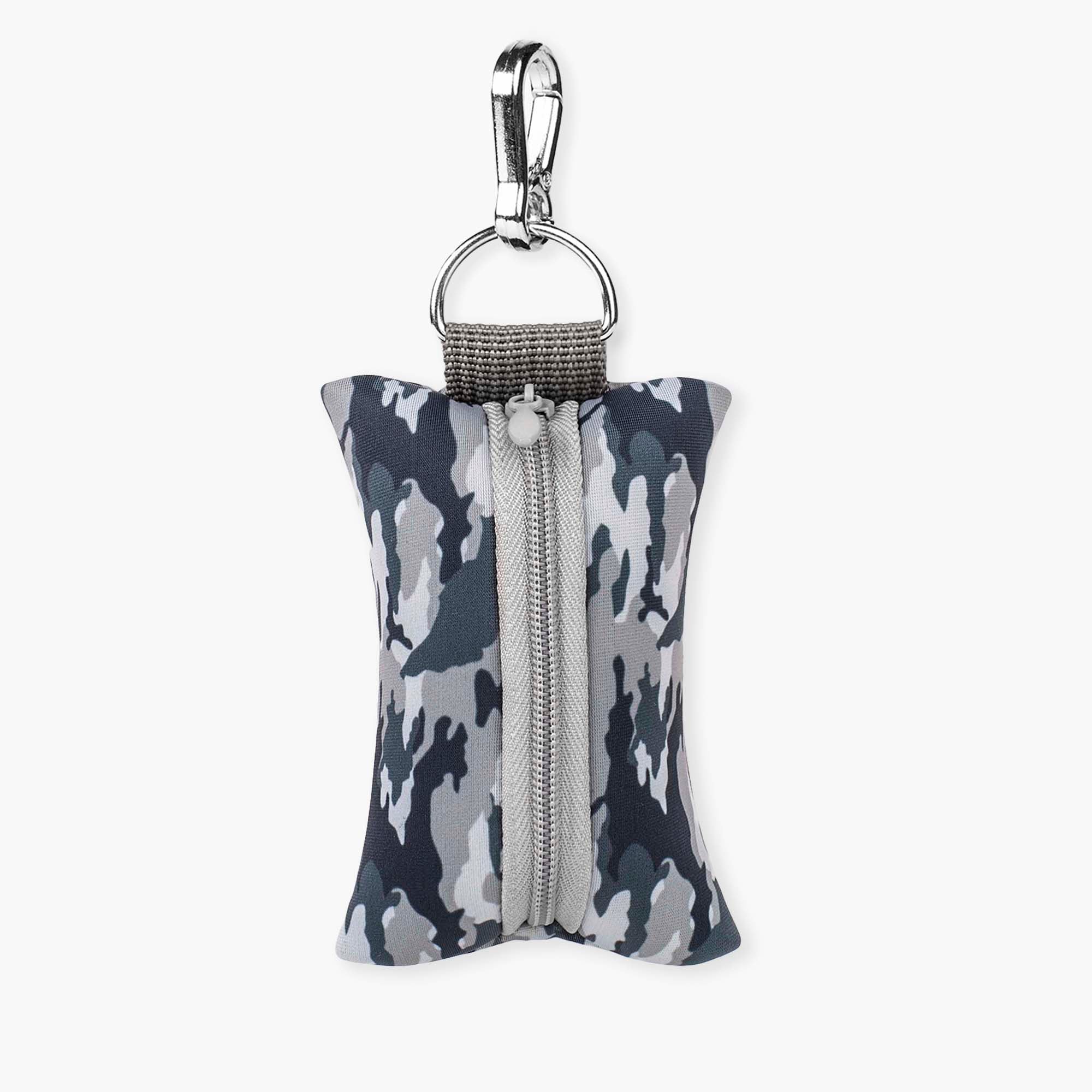 Dog Poop Bag Holder - Grey Camo Design | Leak-Proof & Durable | Clip-On for Dog Leash | Perfect for Walking, Hiking & Outdoor Adventures