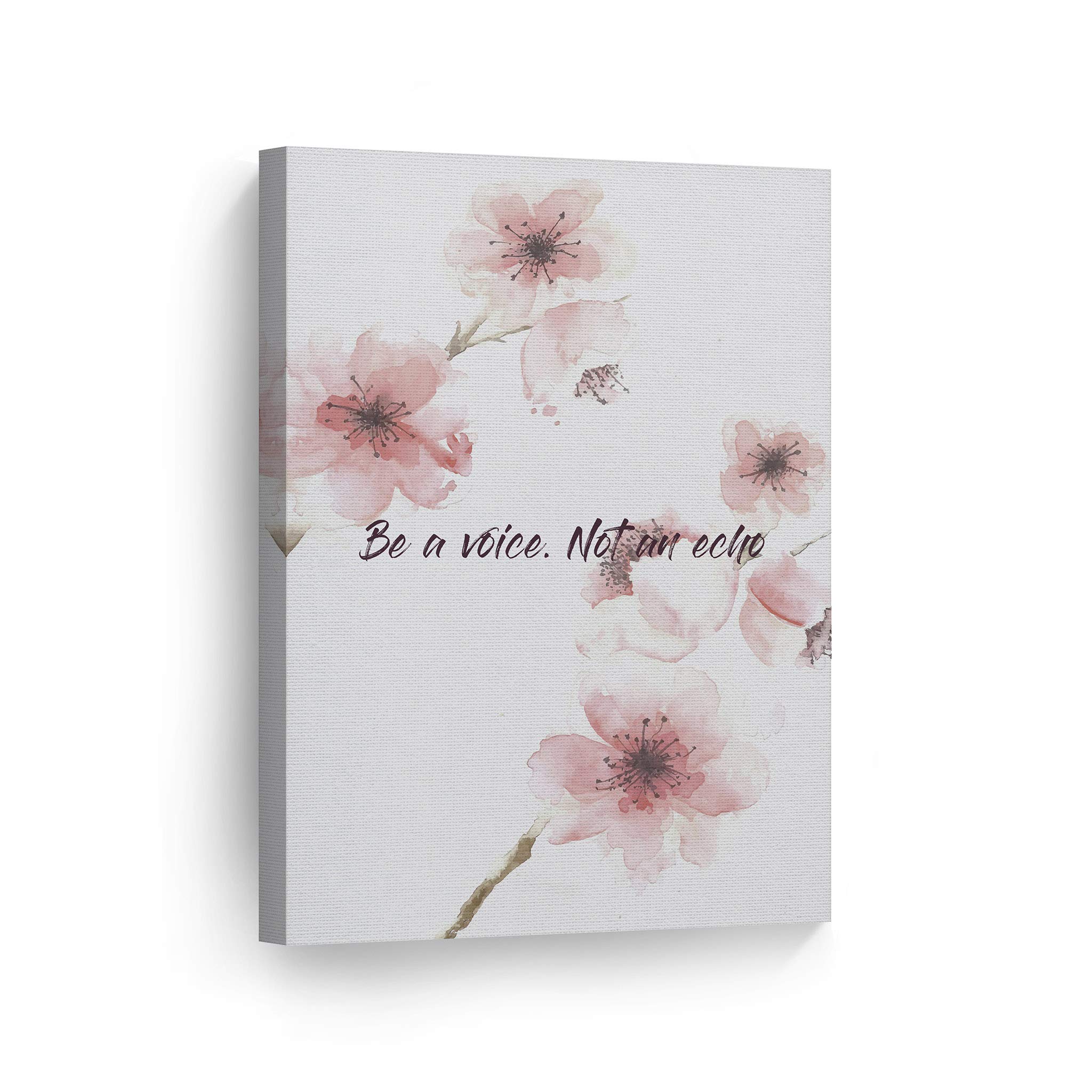 Be A Voice Not An Echo Motivational Quote Canvas Wall Art - 40x30 Inch Handmade in USA - Inspirational Home & Office Decor for Living Room, Bedroom or Workspace