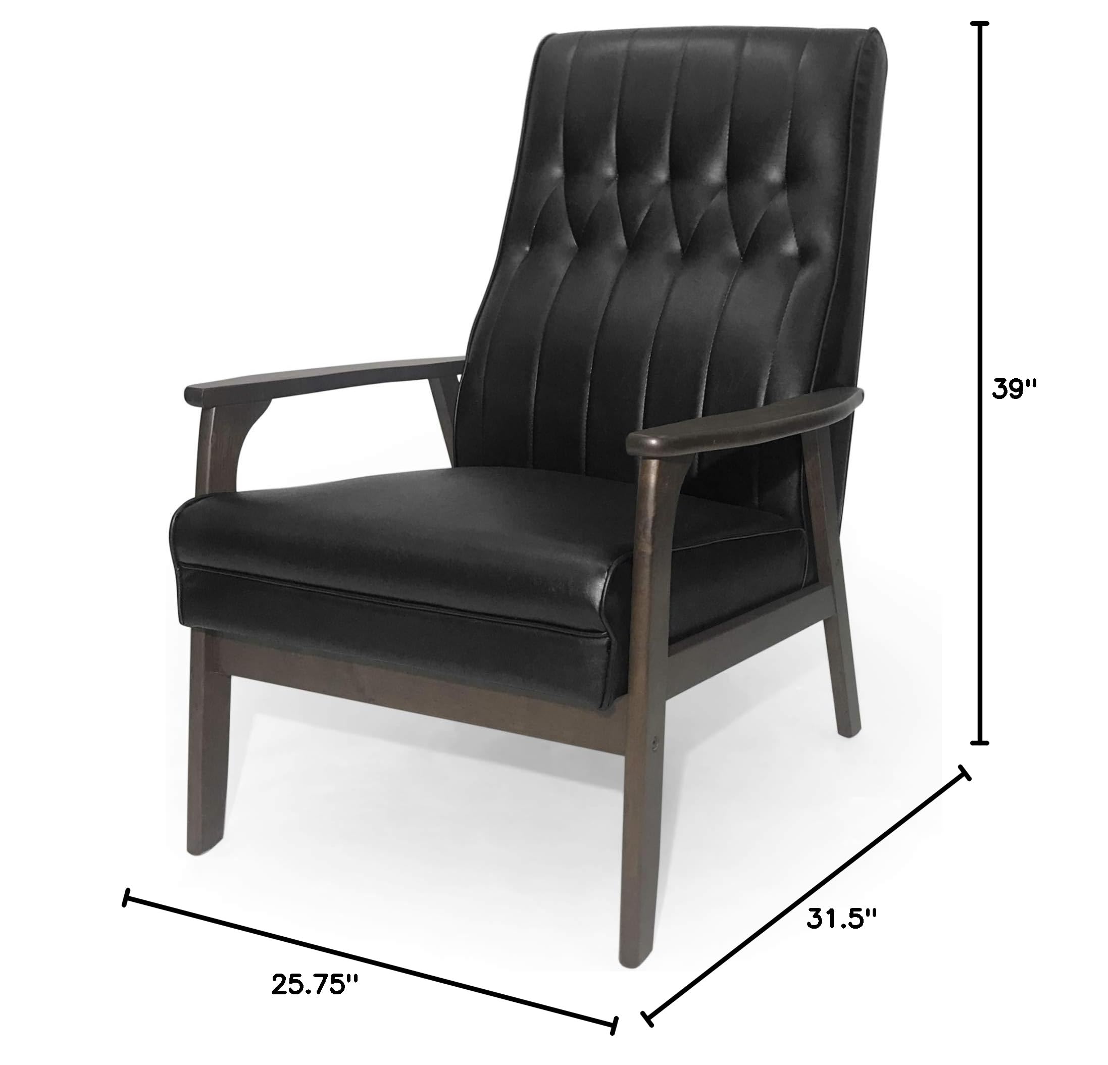 Christopher Knight Home Judy Accent Chair in Matte Black & Walnut - Stylish Modern Living Room Seating for Home Office or Lounge
