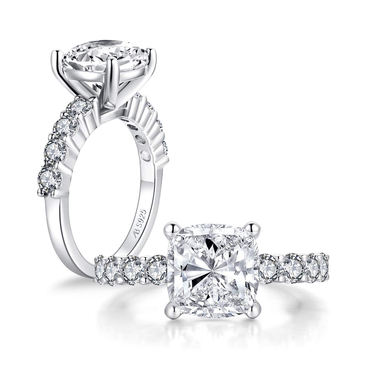 3 Carat Cubic Zirconia Sterling Silver Engagement Ring for Women - Solitaire Wedding Band, Anniversary Gift, Elegant Jewelry - Hypoallergenic & Tarnish Resistant - Perfect for Proposals, Weddings, Date Nights, Brides, Girlfriends & Wives - Ideal for Everyday Wear, Special Occasions & Romantic Surprises