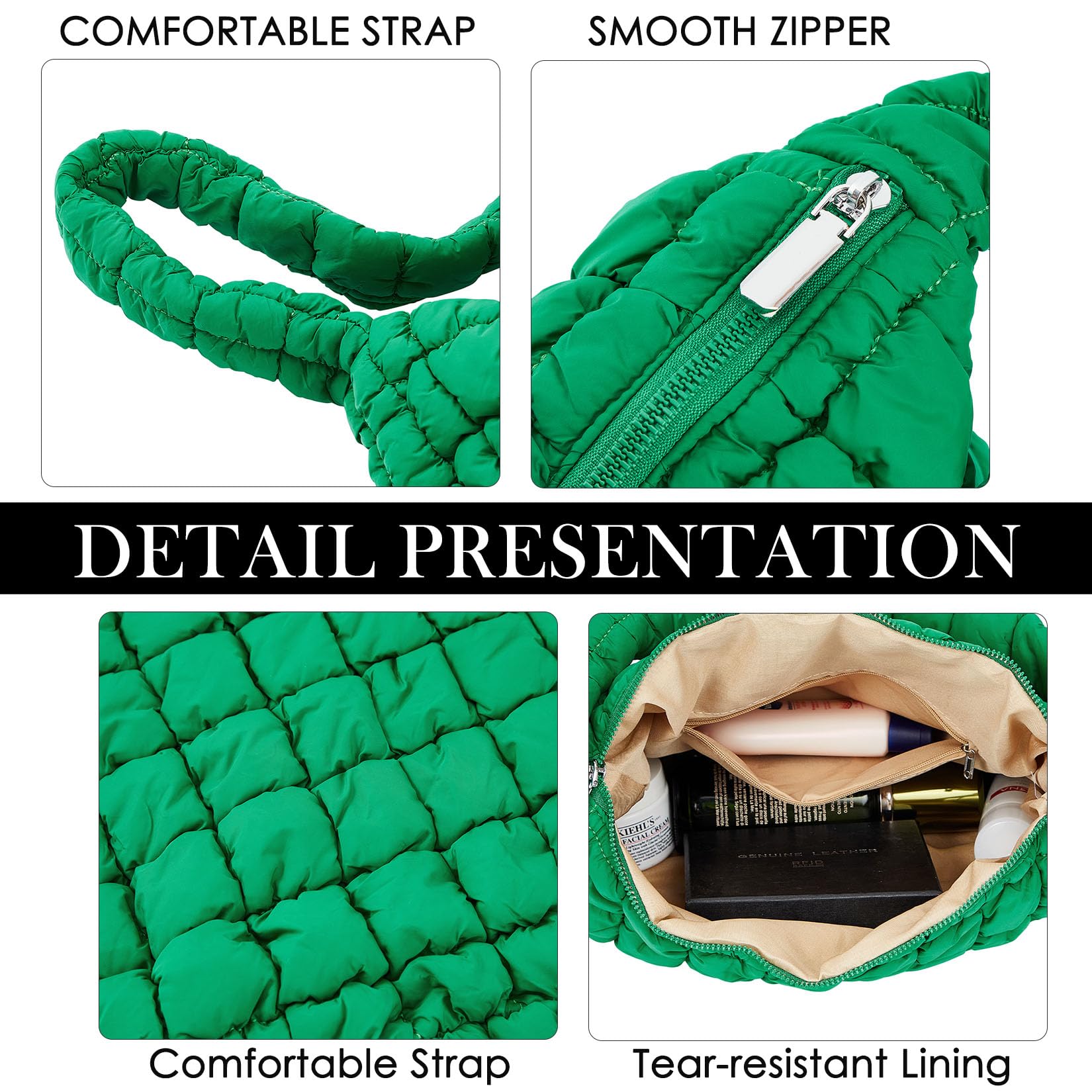 Komorebi Quilted Puffer Tote Bag for Women - Lightweight Nylon Padded Shoulder Bag | Perfect for Work, Travel & Daily Use