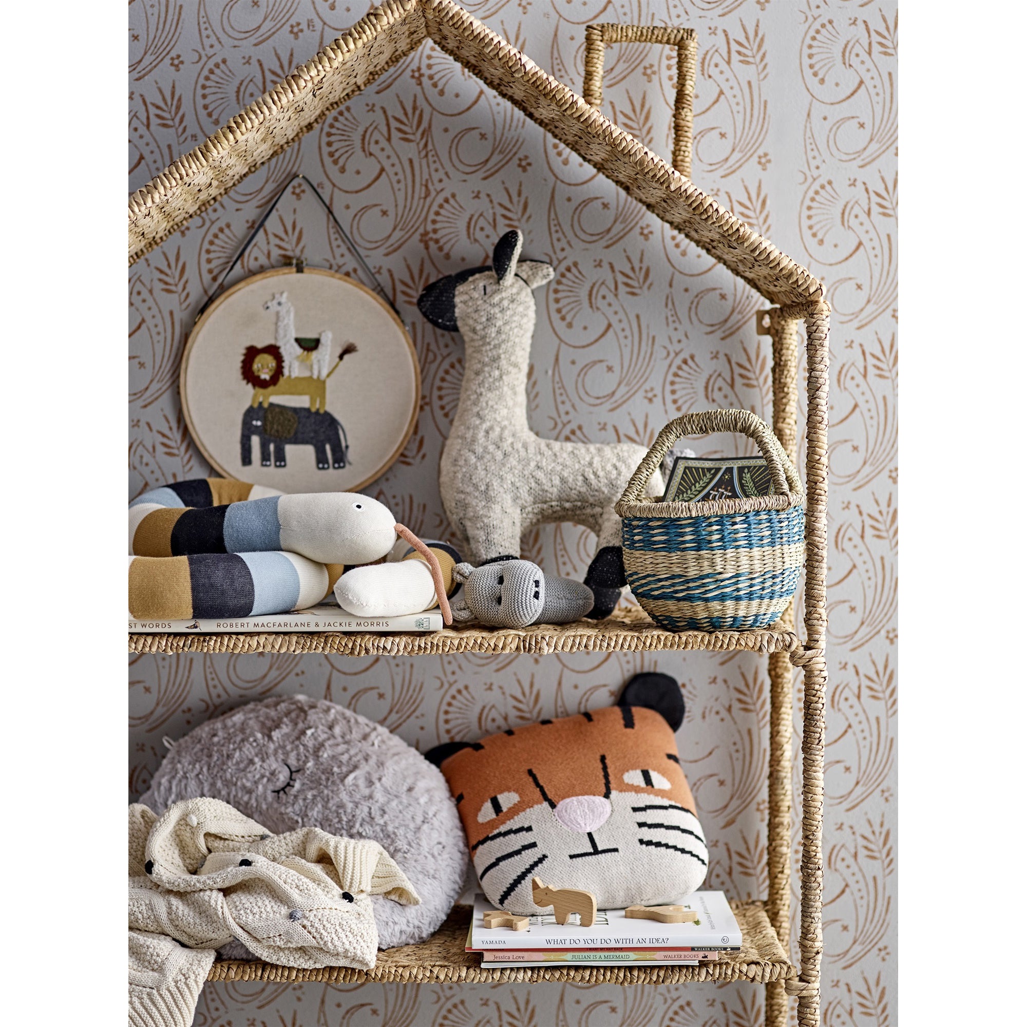 Bloomingville Llama Lion Elephant Wall Art Decor - Modern Animal Themed Home Decor for Living Room, Nursery, Kids Bedroom & Office
