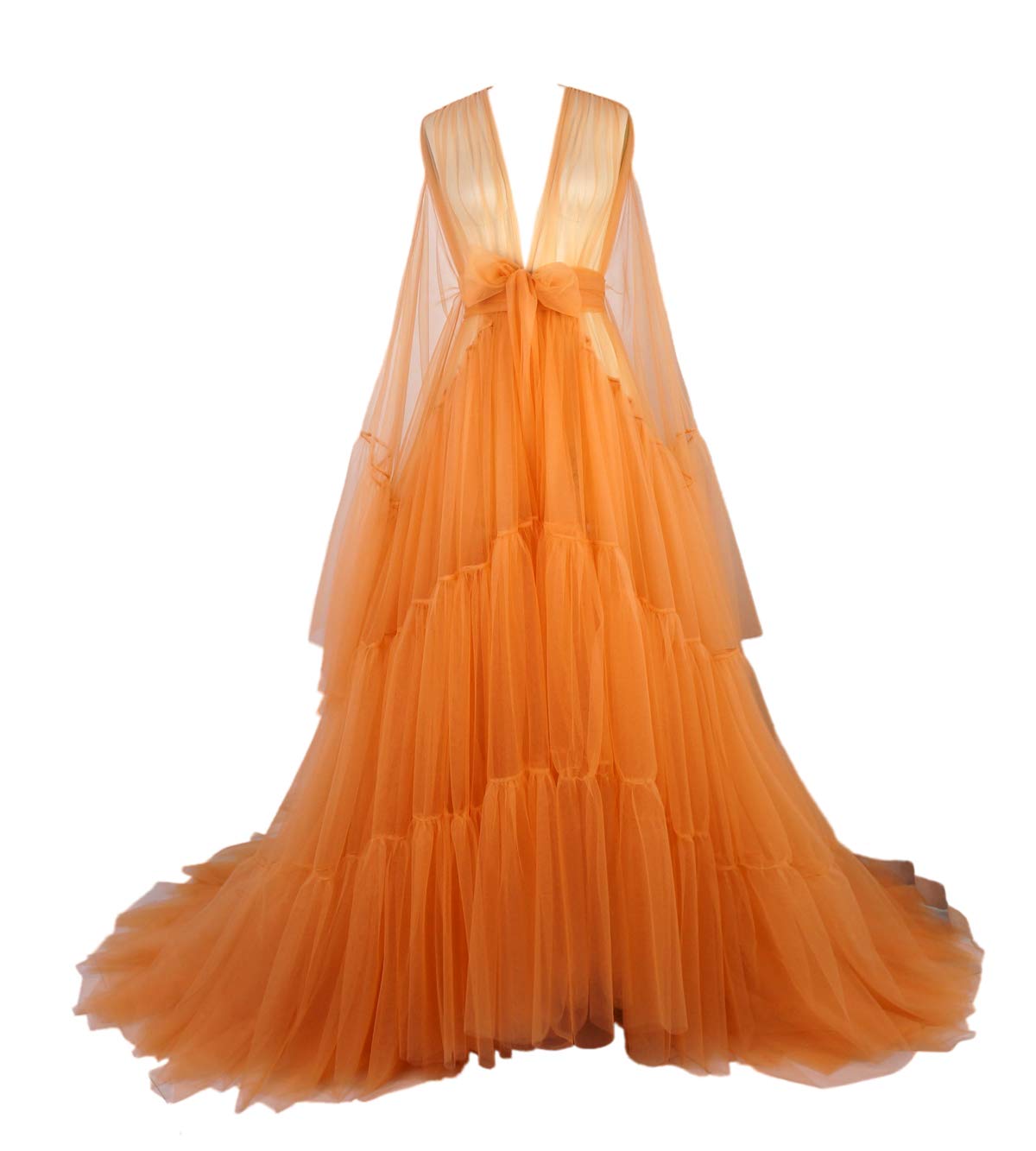 Elegant Tulle Dressing Gown - Hollywood Style Performance Robe for Drag Queens, Photoshoots & Stage Shows | Perfect for Costume Parties, Boudoir Photography & Glamorous Events