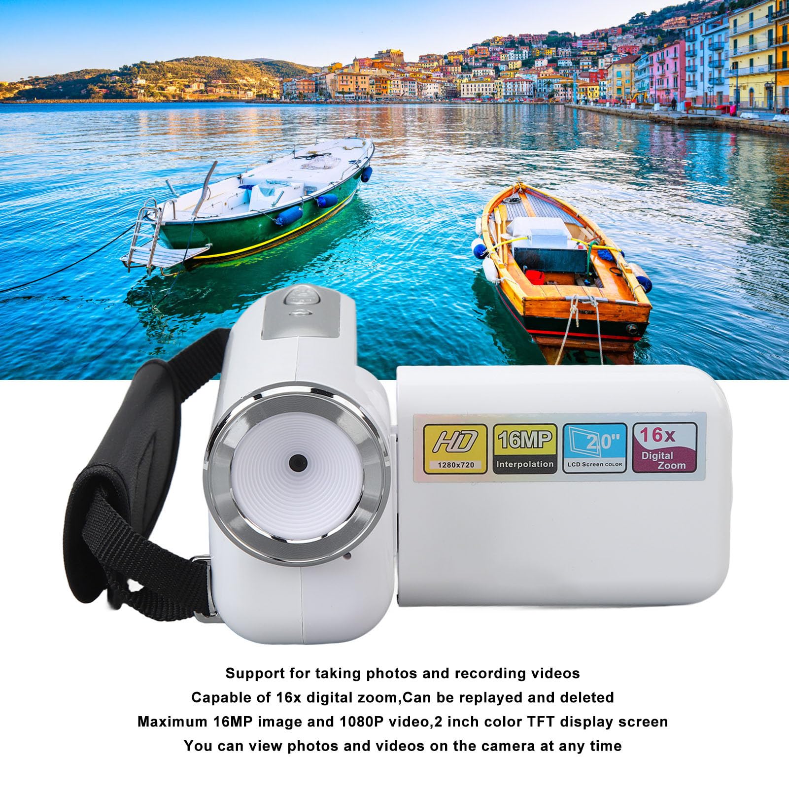Best Vlogging Camera for Kids - 2 Inch TFT Screen HD Video Camera for Outdoor Activities, Travel & Birthday Parties (White) - Perfect Gift for Children's Adventures & Family Memories