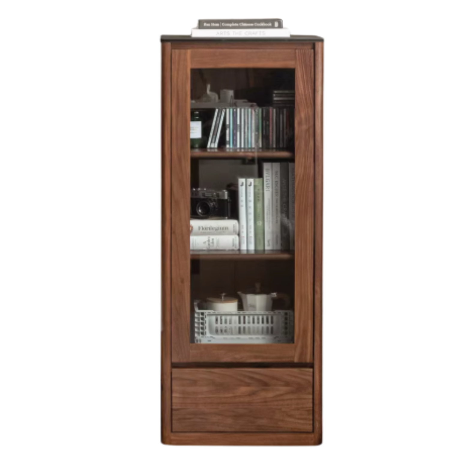 18.9х15.4х47.6 inch / 48.9х39.6х121.5 cm / Black walnut color / high edge cabinet with black rock slab