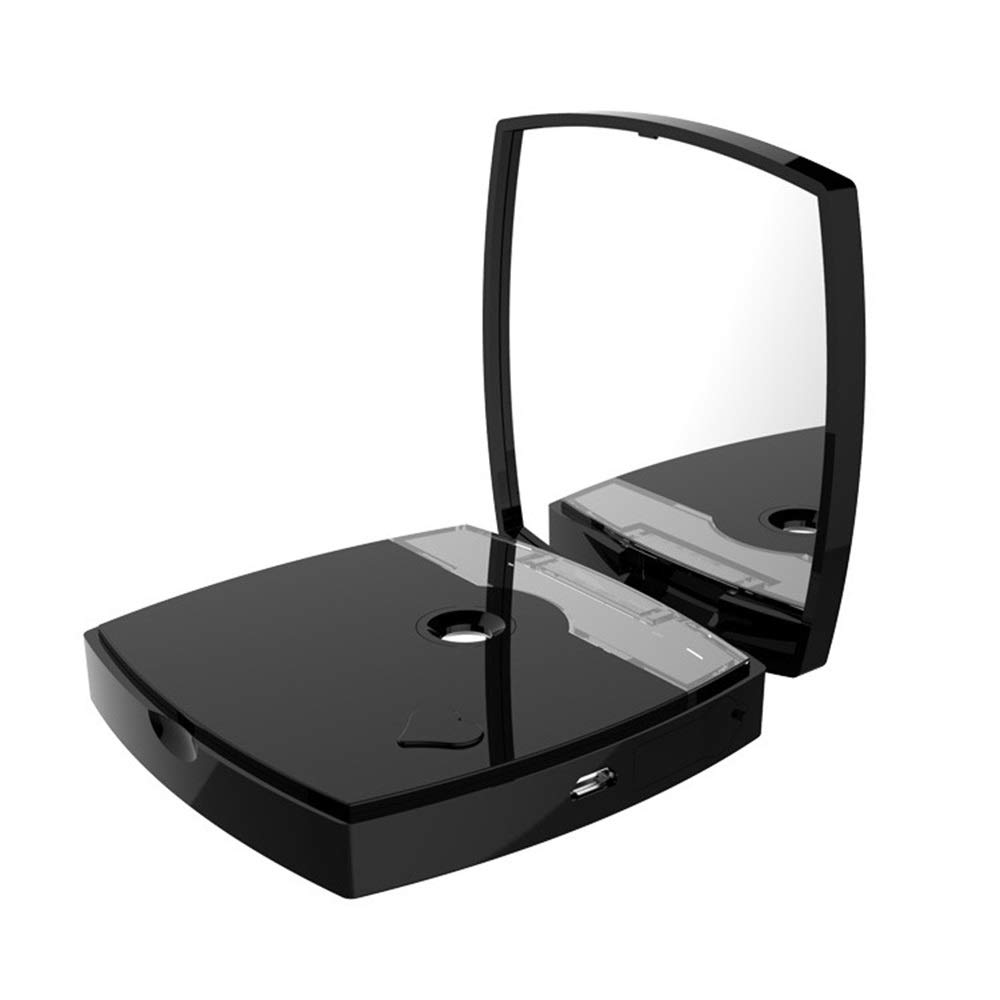 Portable Nano Spray Beauty Mirror with USB Charging - Cold Mist Facial Hydration, Makeup Mirror & Beauty Instrument for Home & Travel - Black