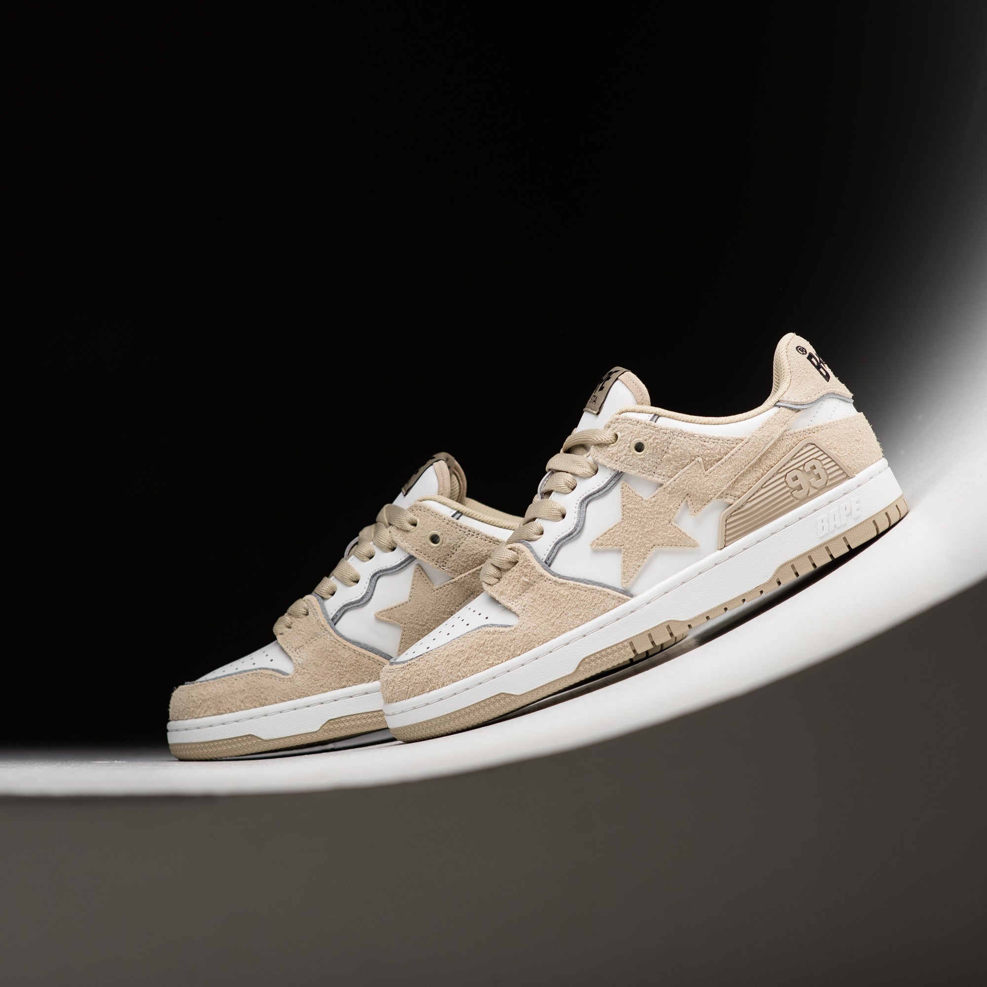 BAPE Sk8 Sta #3 Sneakers - Beige Colorway | Men's Streetwear Fashion Shoes for Casual Wear & Skateboarding