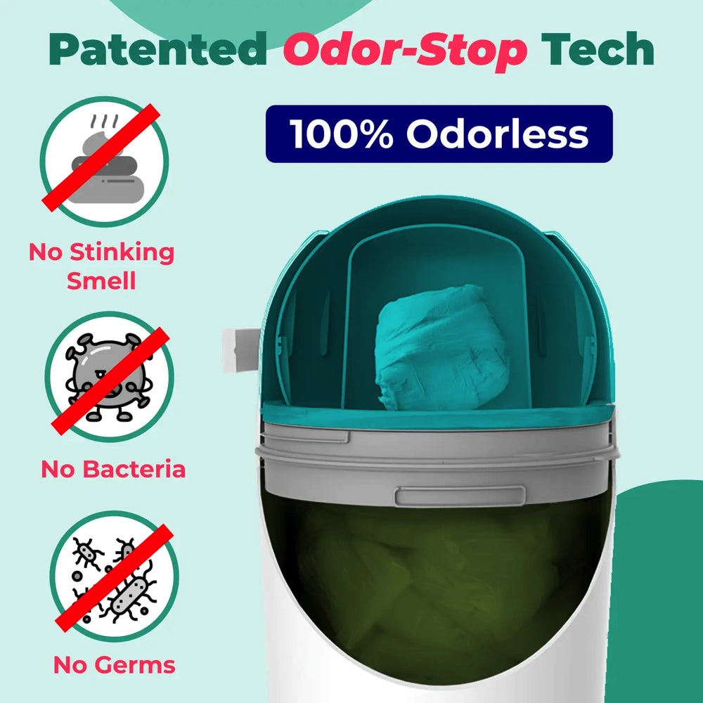 Magic Diaper Pail in Lichen - Odor-Free Baby Diaper Disposal System for Nursery & Changing Stations - Perfect for Newborns & Toddlers