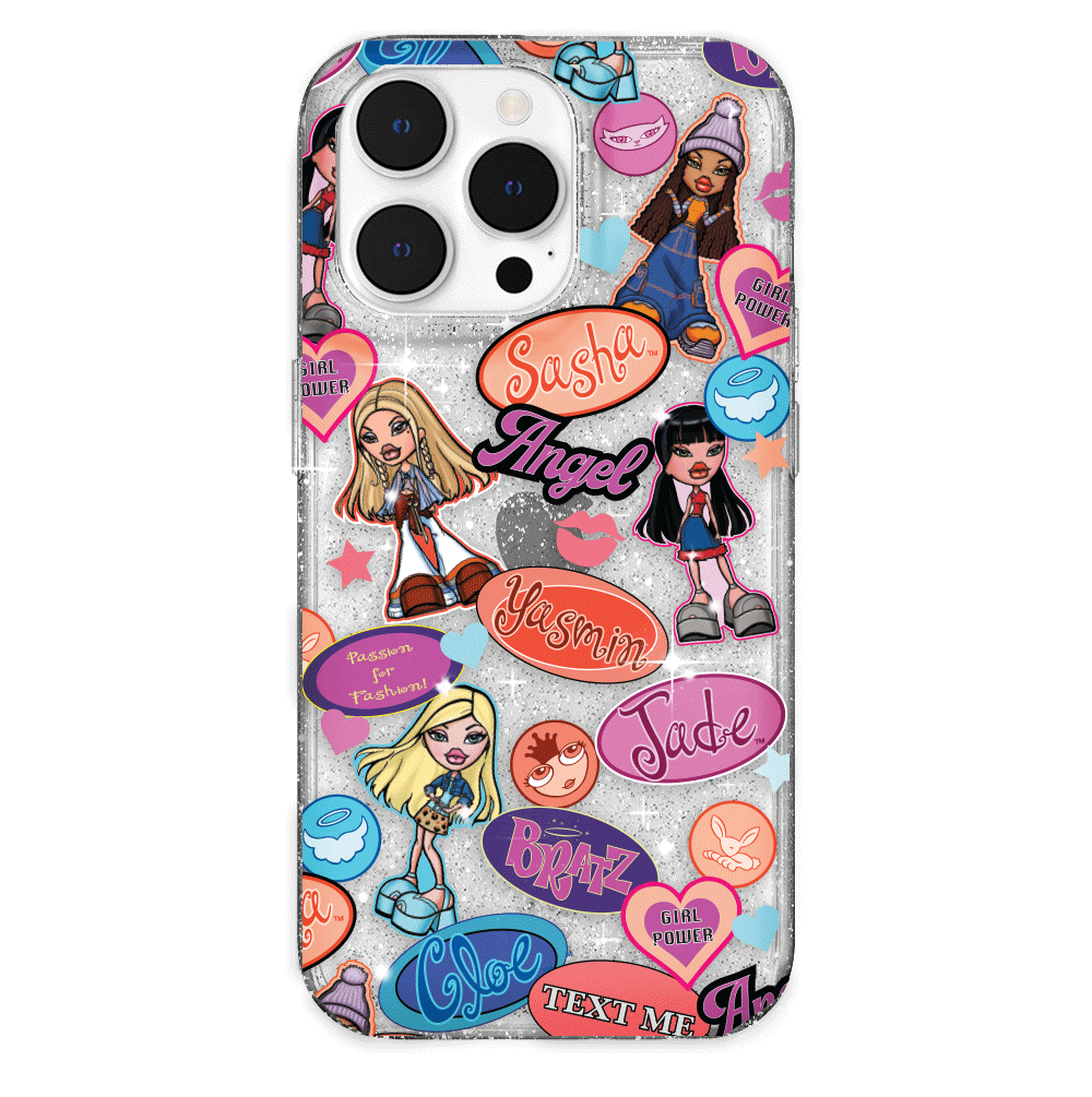 Bratz Pack Glitter iPhone Case - Trendy Sparkle Phone Cover for Bratz Fans - Perfect for Parties, School & Everyday Use