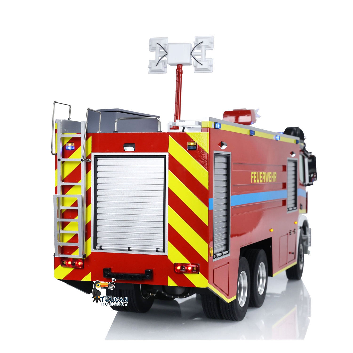 1/14 Scale RC Fire Fighting Truck 6x6 Metal Chassis Remote Control Fire Engine RTR Model Car with 2-Speed Transmission - Ready to Run, Assembled & Painted for Collectors and RC Enthusiasts (Perfect for Emergency Simulation and Off-Road Adventure Play)