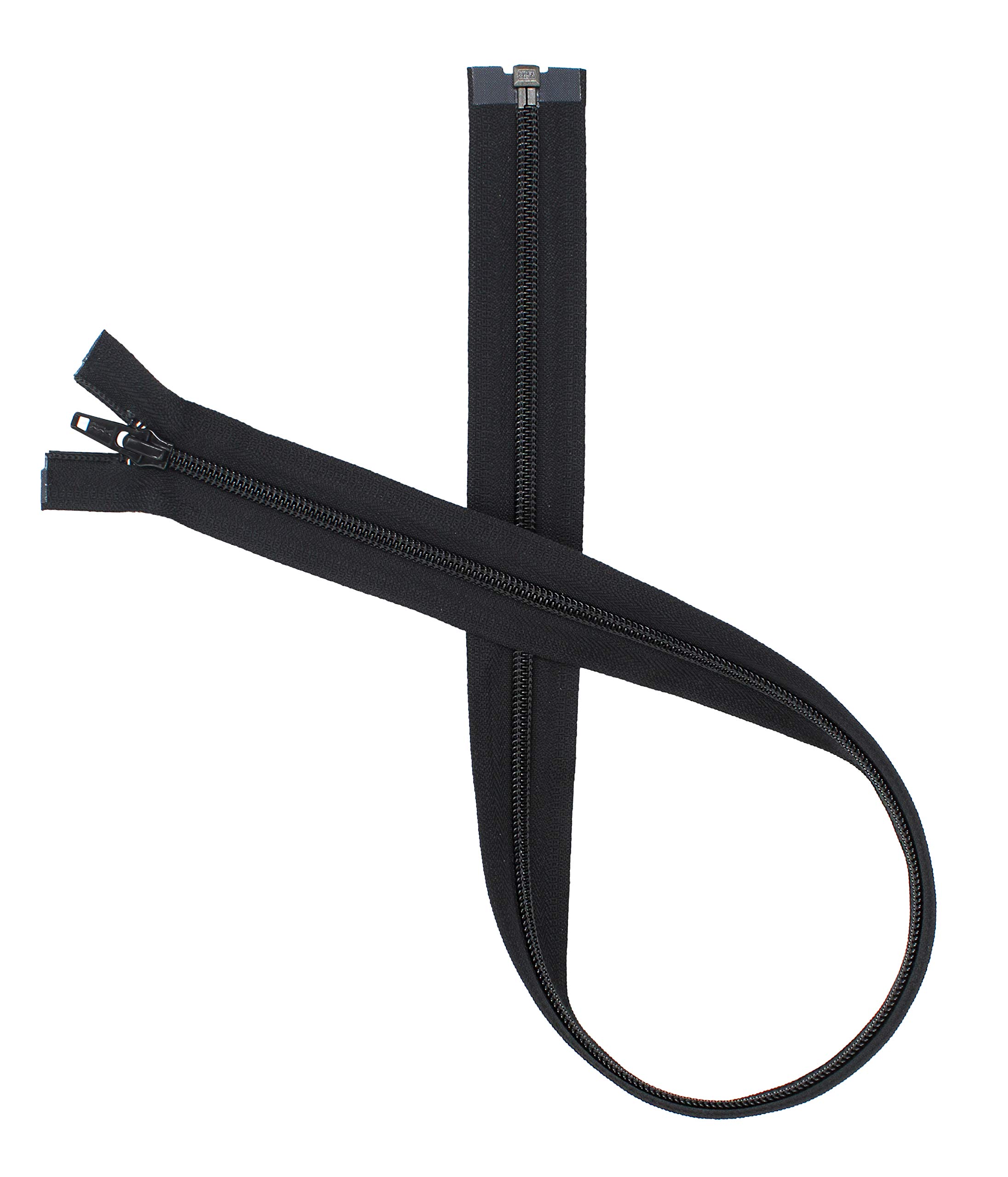 30-Inch Lightweight Jacket Zipper - YKK #5 Nylon Coil Separating Zipper in 580 Black (Pack of 1) | Perfect for DIY Jackets, Coats & Outdoor Gear Repair