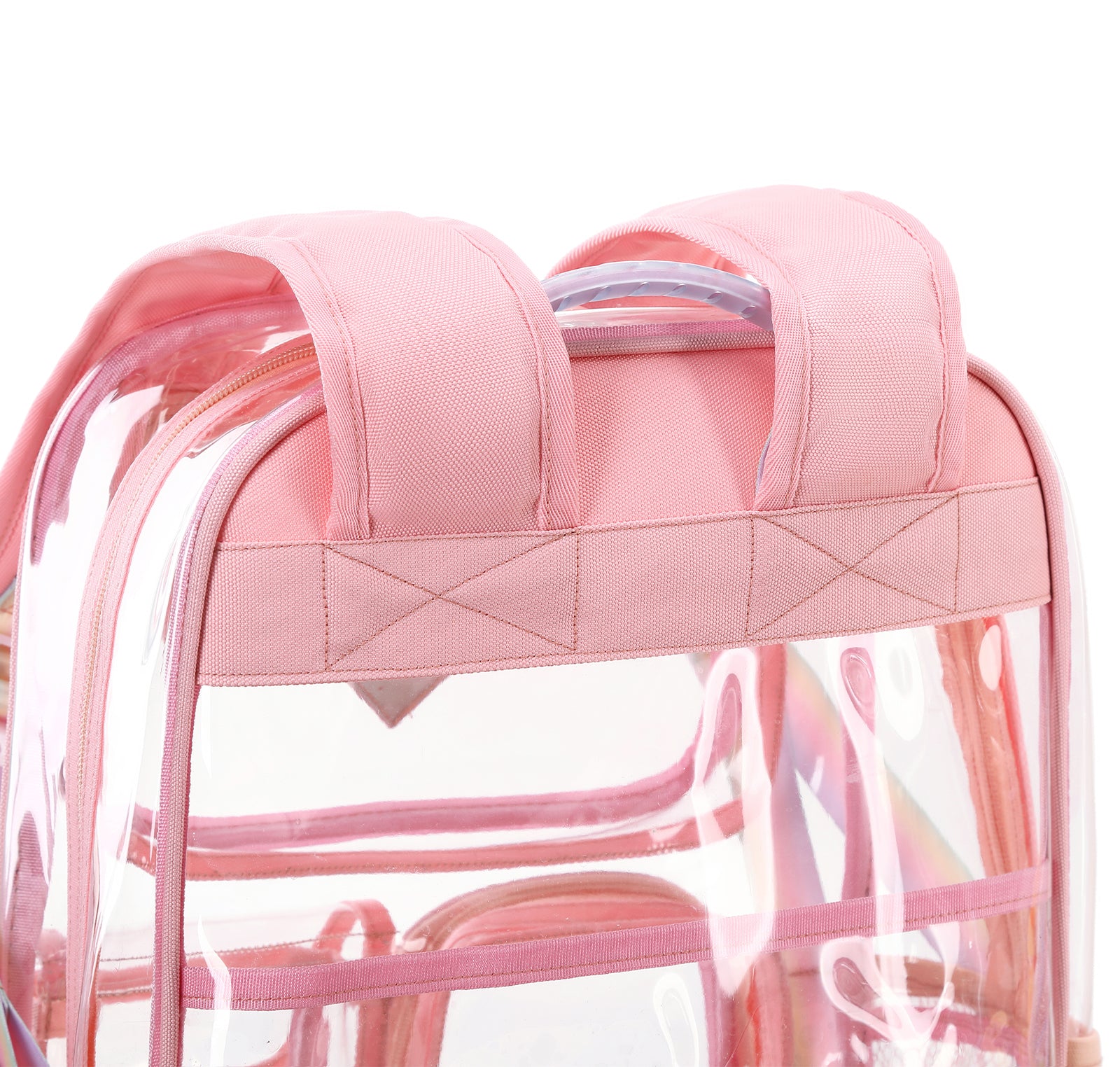 Contixo Clear Backpack Pink - Heavy Duty PVC Transparent School Backpack, TSA Approved for Travel, Concerts & Stadium Security - Perfect for School, Work, Airports & Events