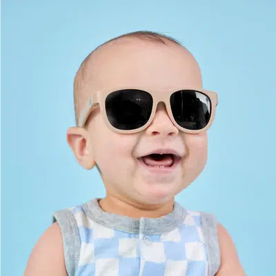 Babiators Navigator Eco Sunglasses for Kids - UV400 Protection, Soft Sand Color, Lightweight & Durable - Perfect for Beach, Pool & Outdoor Activities
