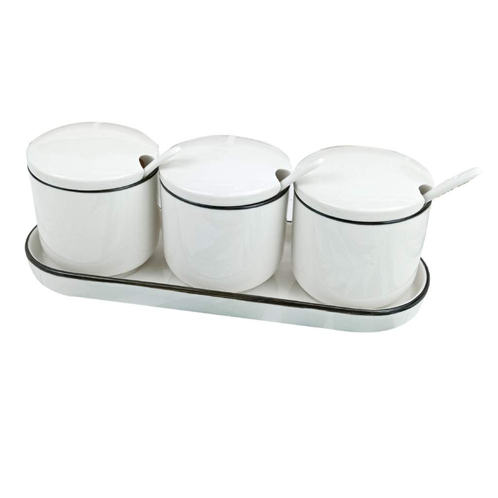 Premium Ceramic Spice Jar Set - Elegant Kitchen Seasoning Containers for Salt, Pepper & Spices - Perfect for Home Cooking & Gourmet Meal Prep