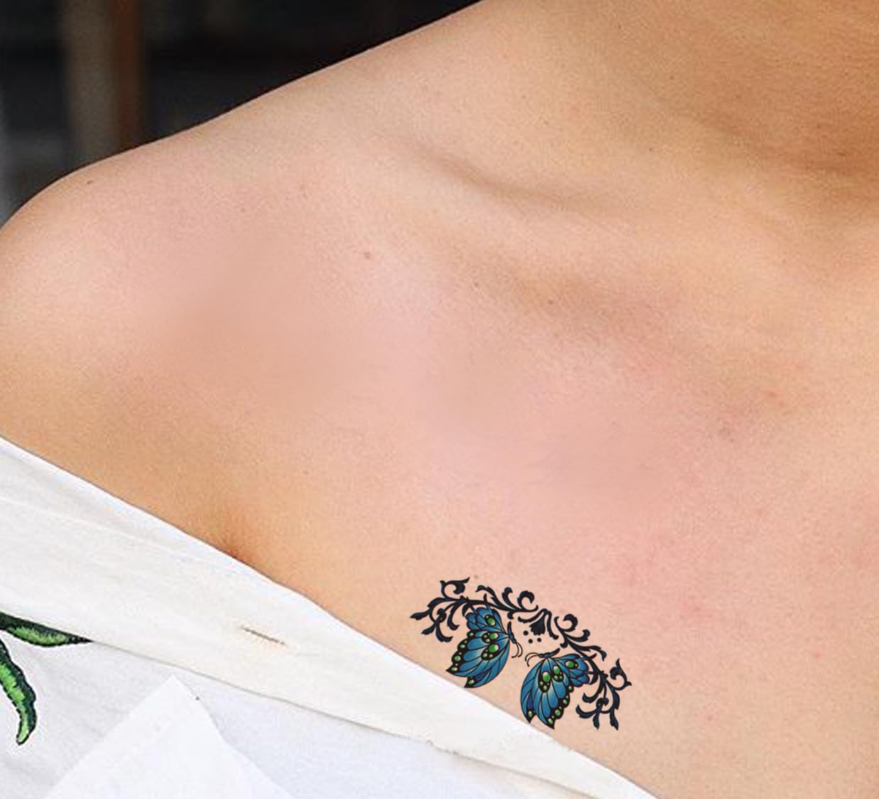 3D Temporary Tattoo Stickers for Men & Women - Waterproof Fake Tattoos with Flowers, Butterflies, Stars & Angel Designs (19x9cm) - Perfect for Parties, Halloween, Cosplay & Honeymoon