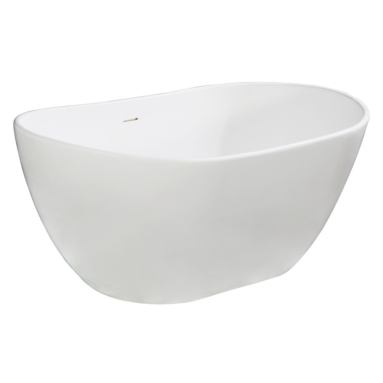 Arcticstone 57 Inch Freestanding Oval Bathtub - Solid Surface Double Slipper Soaking Tub with Drain - Perfect for Master Bathroom & Luxury Spa Relaxation