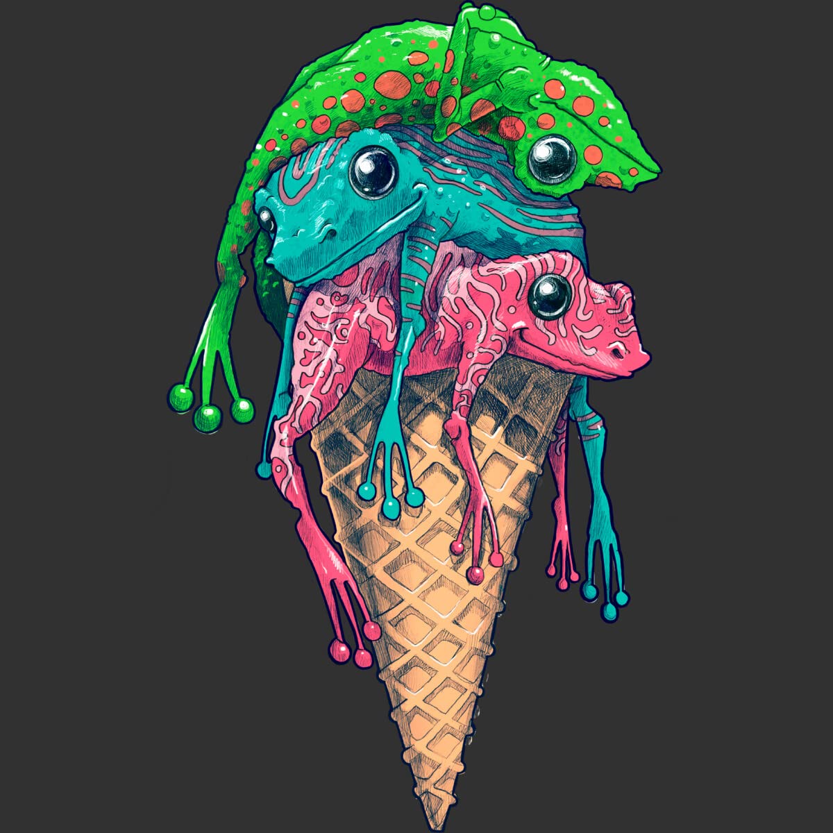 Design By Humans Men's Ice Cream Trip Graphic Tank Top by Moises Cudero - Soft Cotton Casual Tee for Summer Outings & Beach Vacations