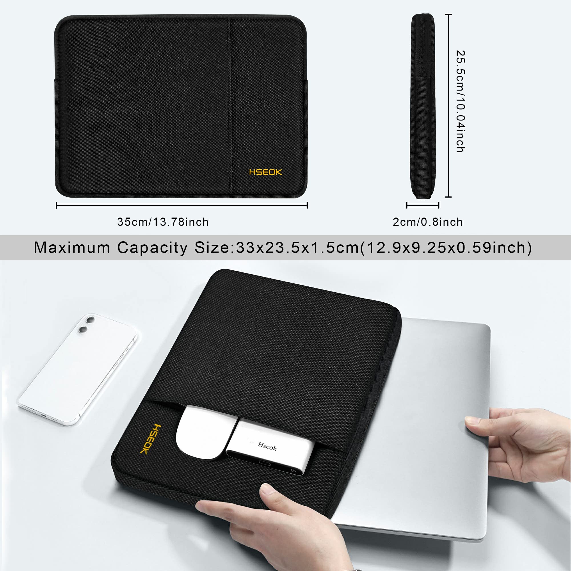 HSEOK 13.3-14 Inch Waterproof Laptop Sleeve Case - Compatible with MacBook Pro 14